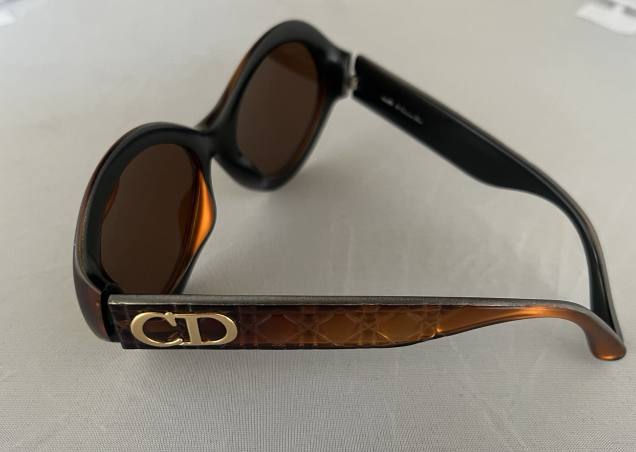 Vintage 80s Christian Dior Sunglasses Greta 12Y Optyl Gold Brown Austria 54mm
