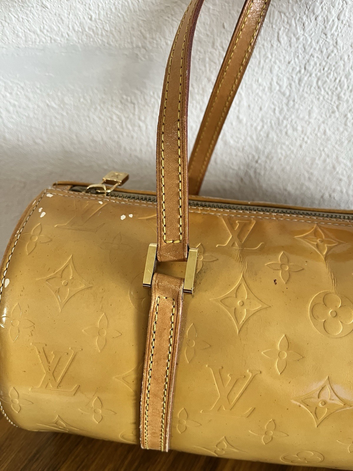 Vintage LOUIS VUITTON Monogram Vernis Bedford Bag, Signed, Made In France