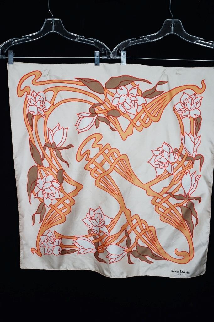 Vintage 1970’s Lanvin Fine Silk French Scarf 29 1/2″ X 30″