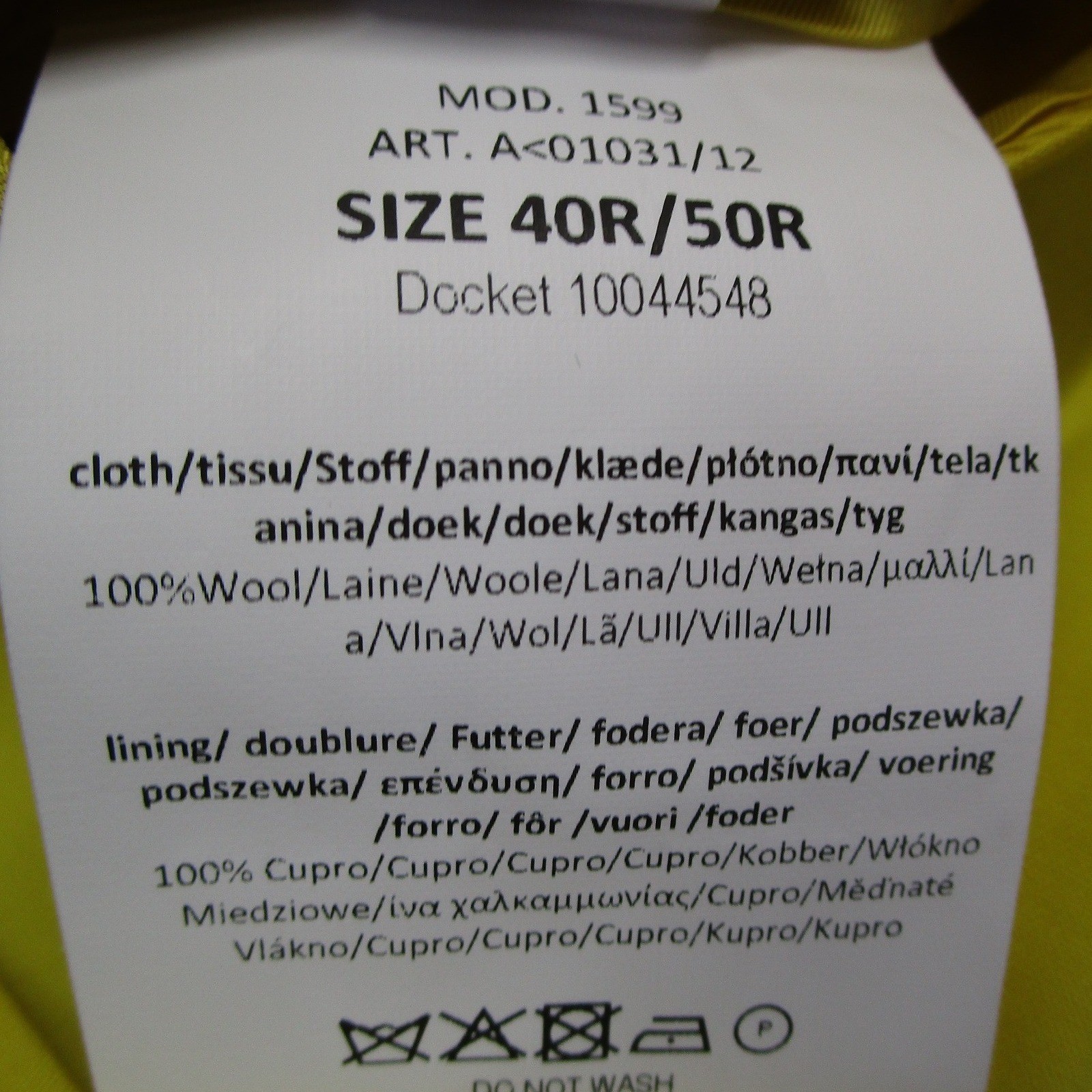 Paul Smith Suit Mens Soho Fit Yellow Wool Made in Italy M1R-1599-A01031 40R IT