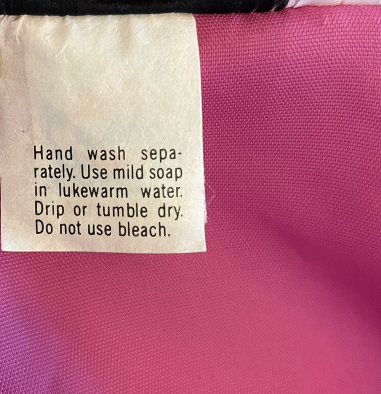 Vintage 70s Dress Bow 10 Union Made Label Bright Pink