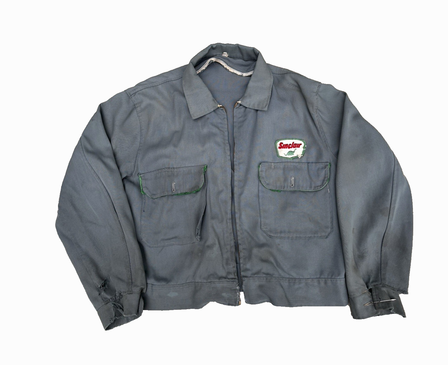 Vintage 1960’s Sinclair Gas Station Gabardine Jacket Work Wear Thrashed 60’s