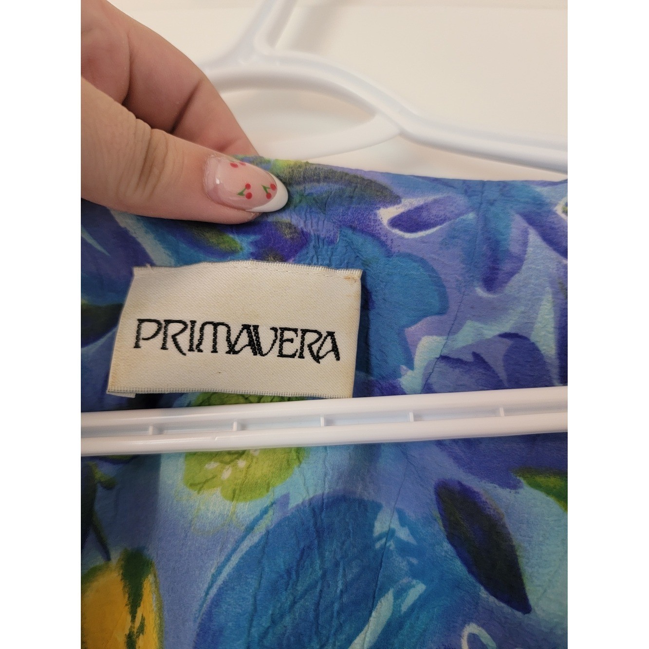 Vinatge Floral Button-Front Maxi Dress in Blue and Yellow