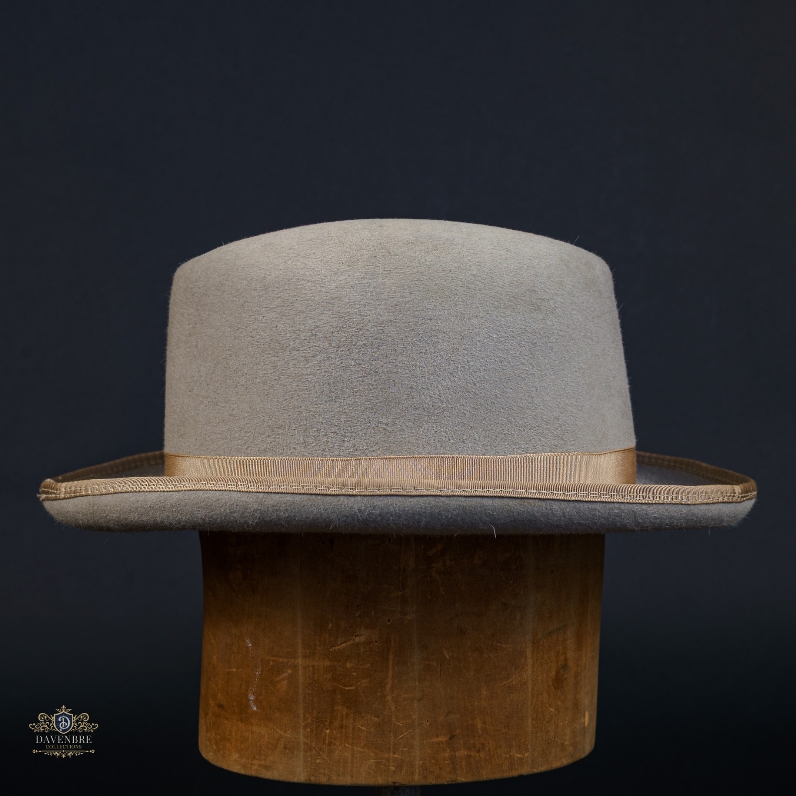 Vtg Star Of The West Custom 5X Beaver Western Homburg Hat Bound Edge Taupe 6 7/8