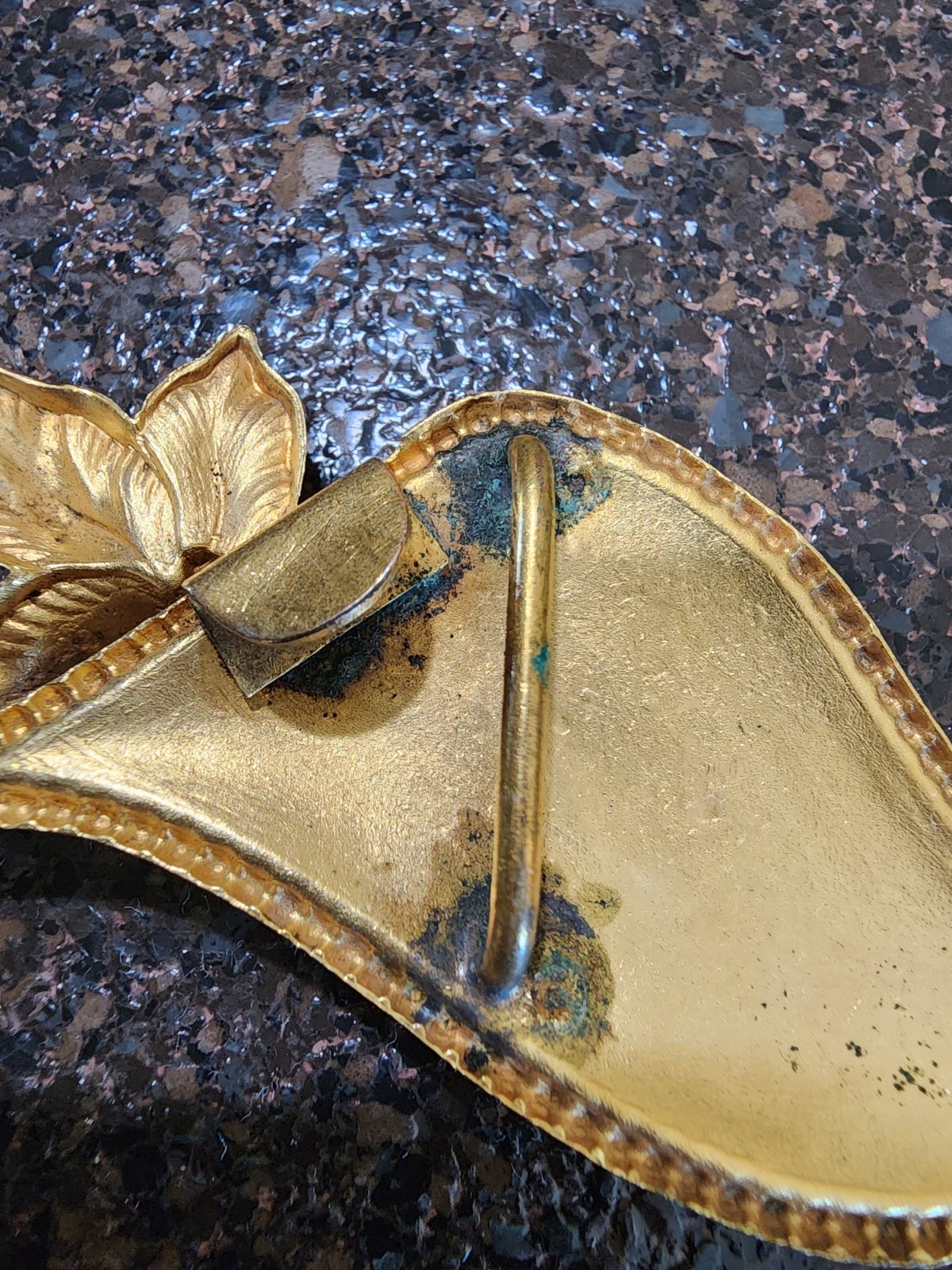 Art Nouveau Brass Gilt Floral 2 Piece Antique Belt Sash Buckle Victorian