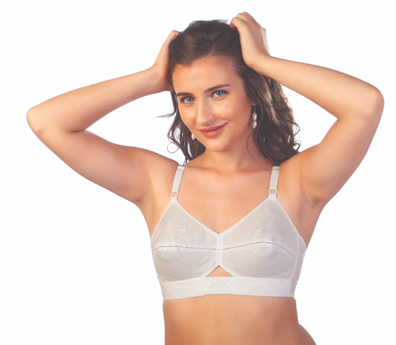 Padded Bullet Bra Organic Cotton – Vintage Retro Bra (Plus Size Available) White