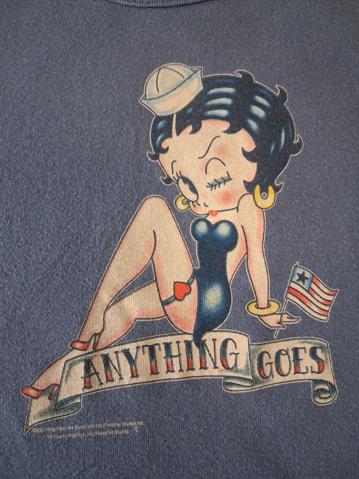 VTG Y2K Fine Hot Topic Betty Boop Anything Goes Sailor T-Shirt Womens M