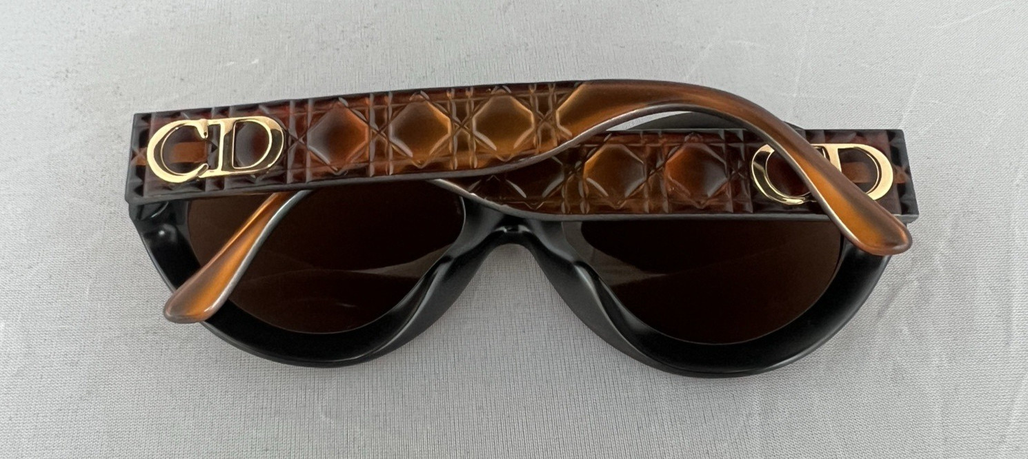 Vintage 80s Christian Dior Sunglasses Greta 12Y Optyl Gold Brown Austria 54mm