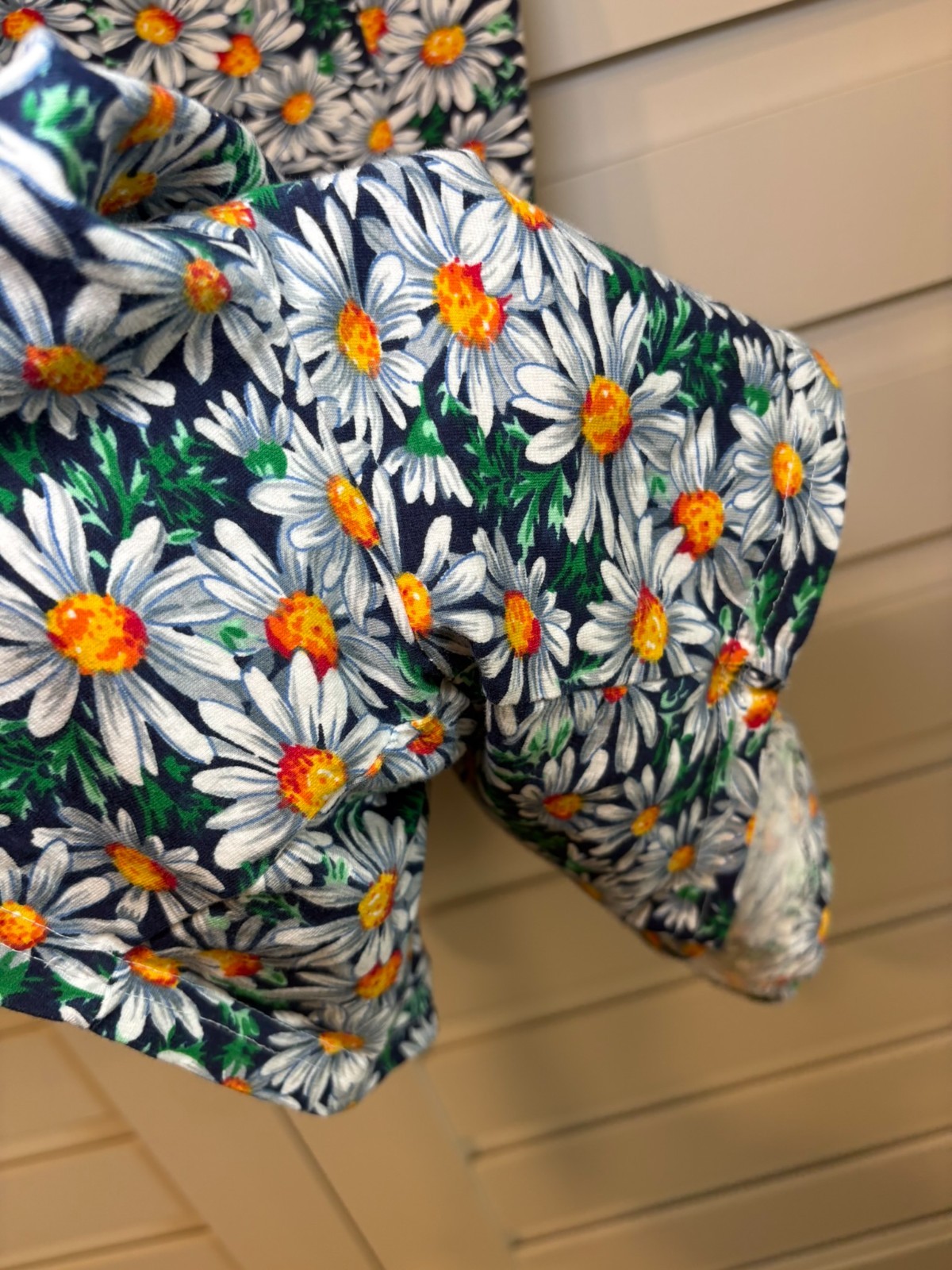 Vintage 90s Daisy Floral Rayon Romper Playsuit 90210 Y2K Tennis Prep M