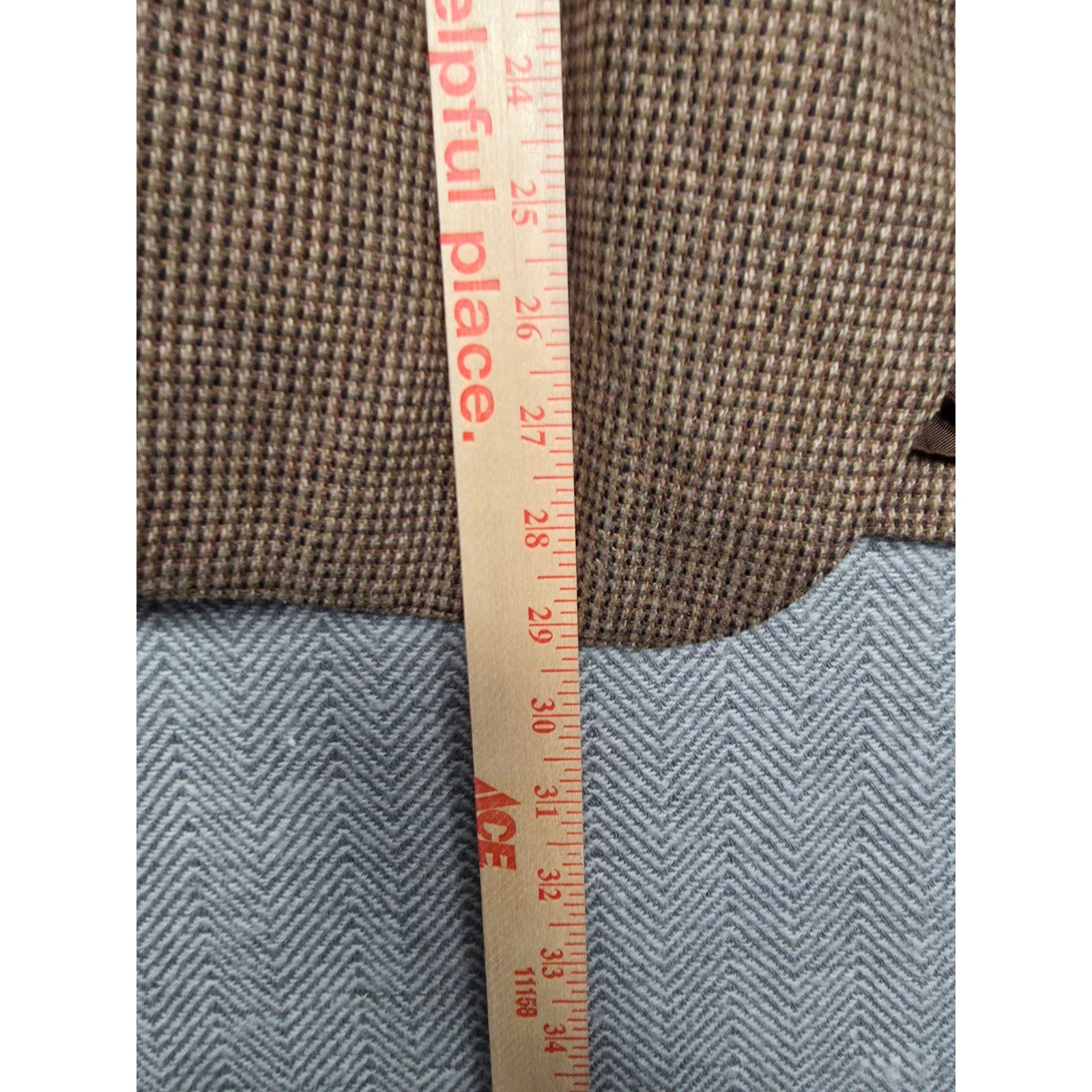 Sears Roebuck and Co Vintage Brown Houndstooth Blazer Sport Coat Romania 44R