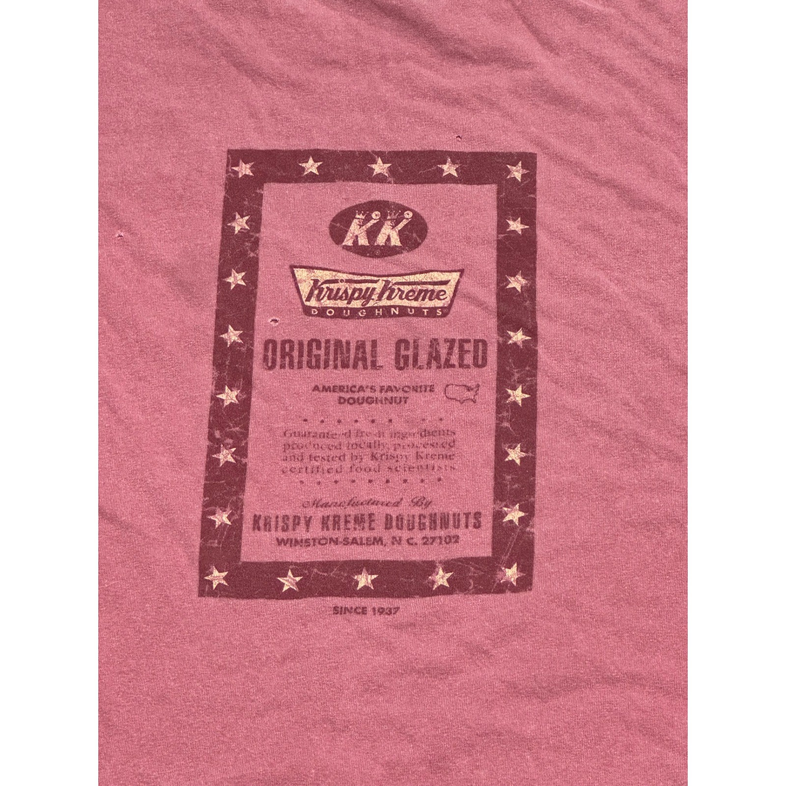 Vintage Krispy Kreme Doughnuts T Shirt AAA Alstyle Faded Red 2XL Original Glazed