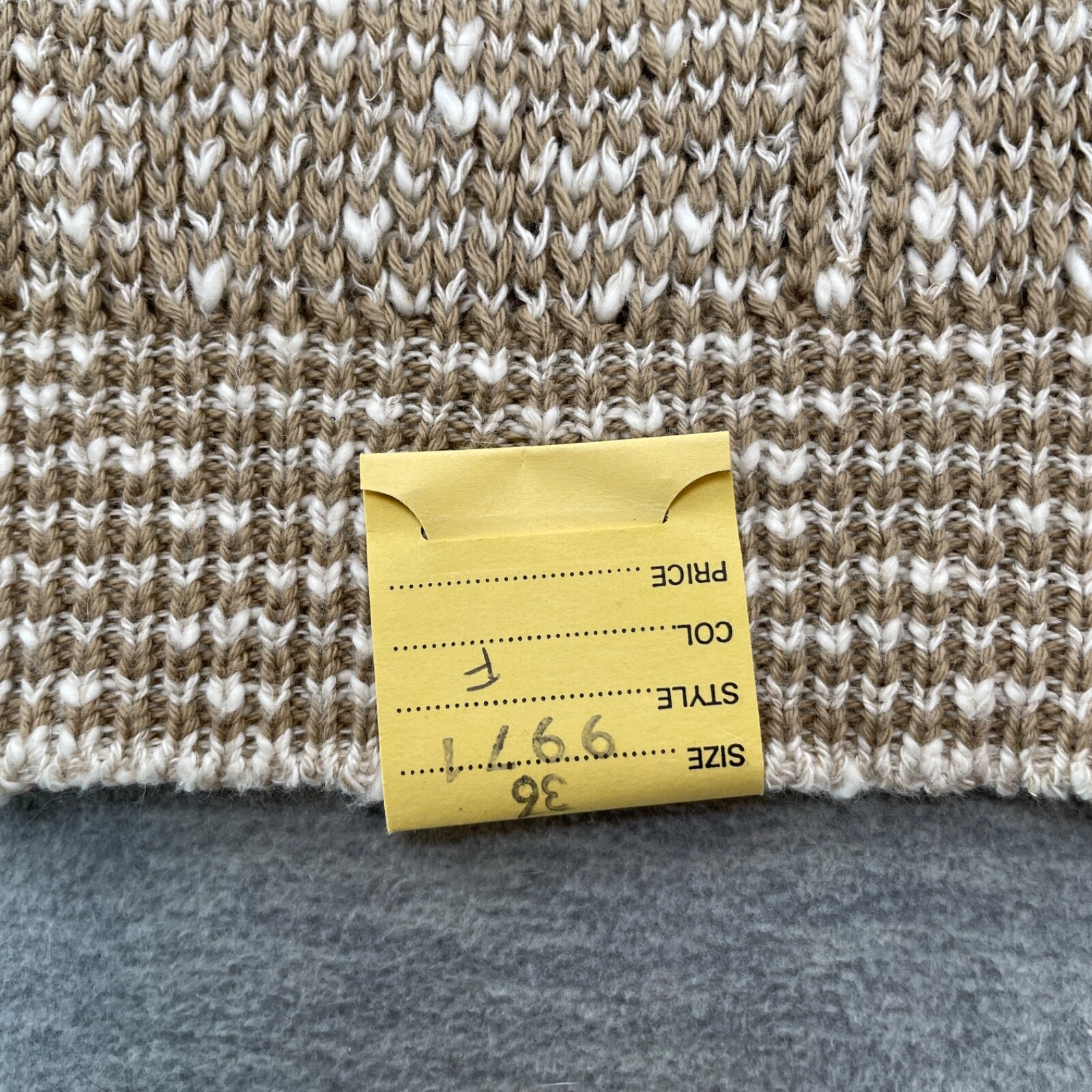 VTG Alan Paine Sweater Women 36 Brown 80s Windowpane Plaid Cotton Linen Blend