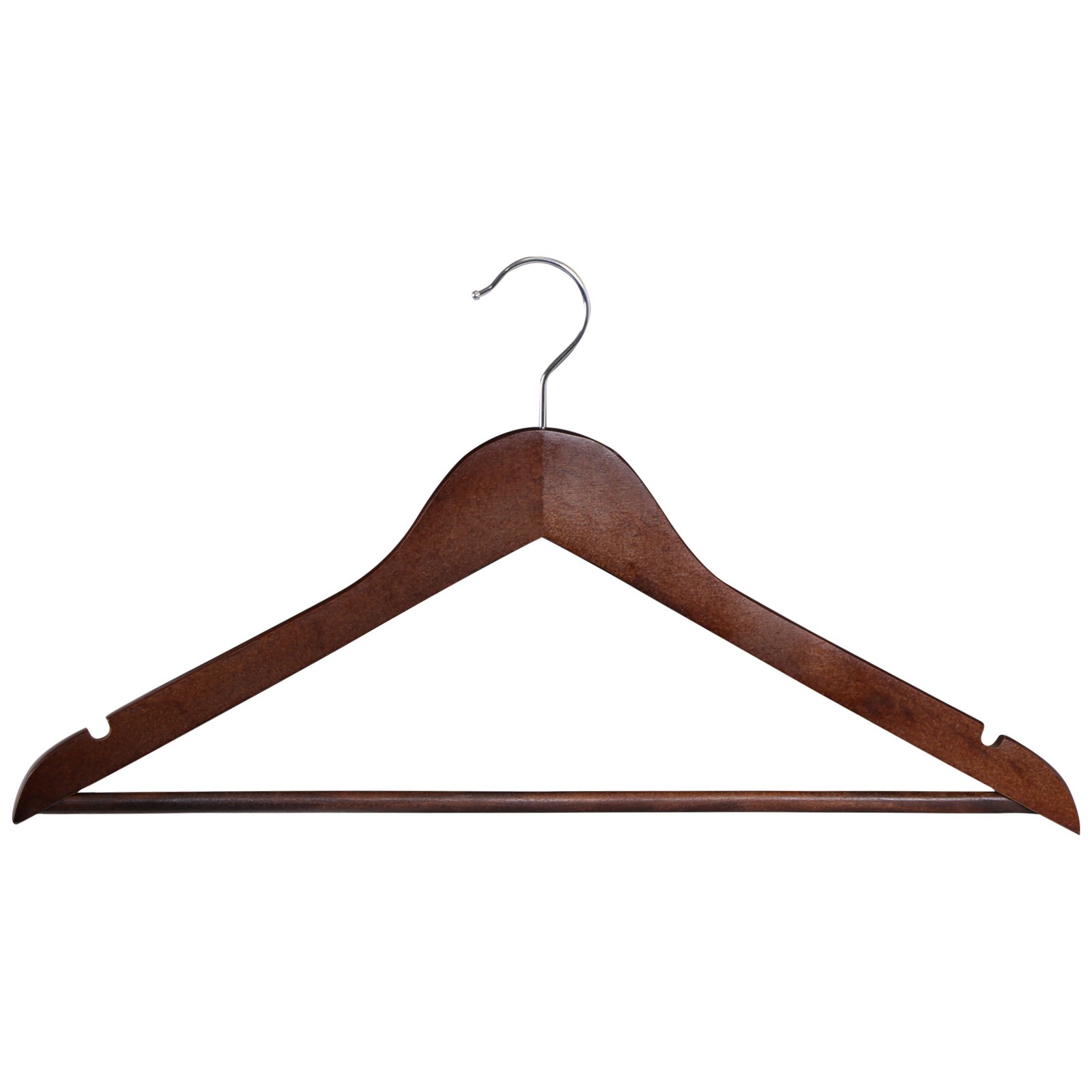Premium Wooden Hangers 50 Pack Durable Slim Coat Hanger w/360° Swivel Hook Brown