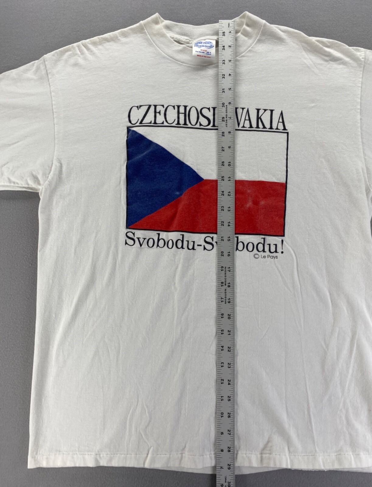 Vintage Czechoslovakia Svobodu-Svobodu! Single Stitch Freedom XL T-Shirt Le Pays