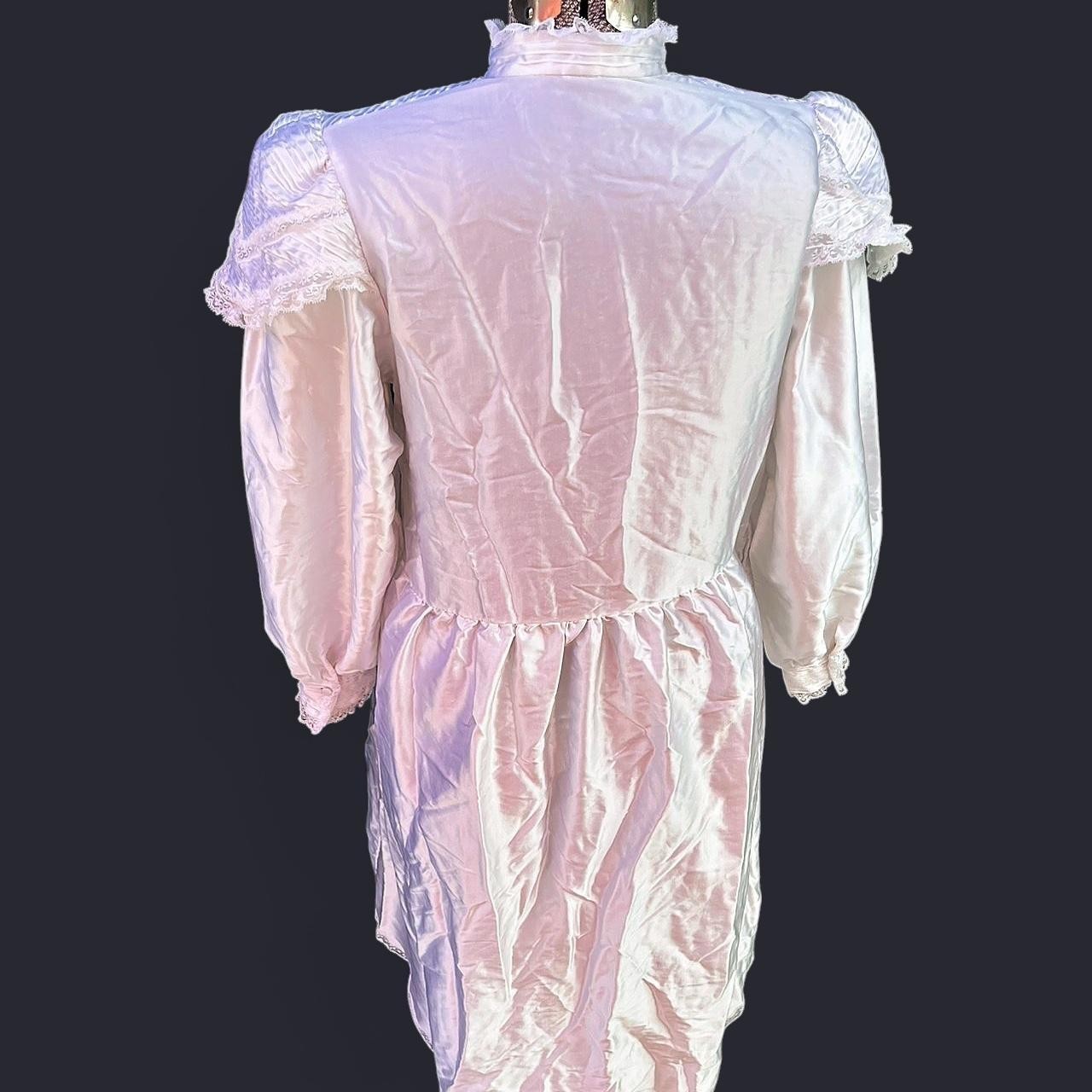 Vintage Gilligan O’Malley Victorian Satin Nightgown Dress white Cottage Core