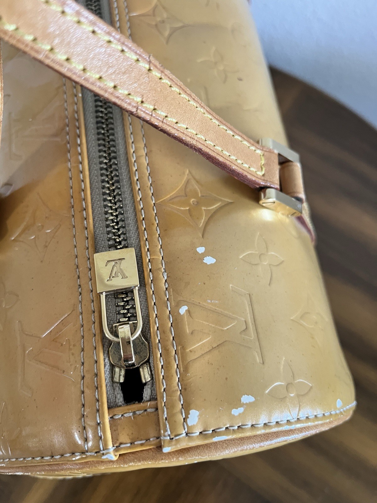 Vintage LOUIS VUITTON Monogram Vernis Bedford Bag, Signed, Made In France
