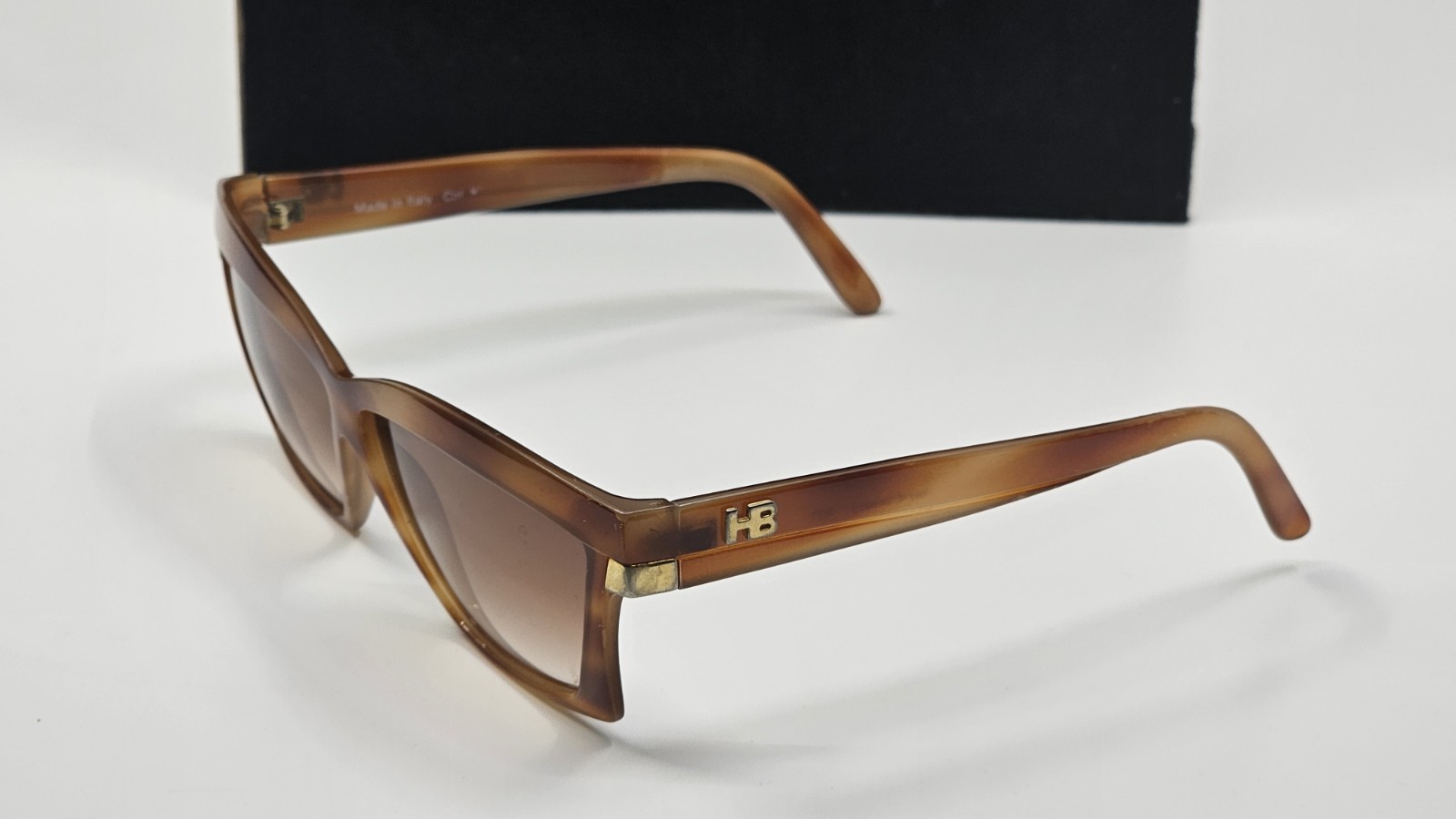 Harvé Benard HB 401 Vintage Sunglasses Italy Tan Brown Tortoise