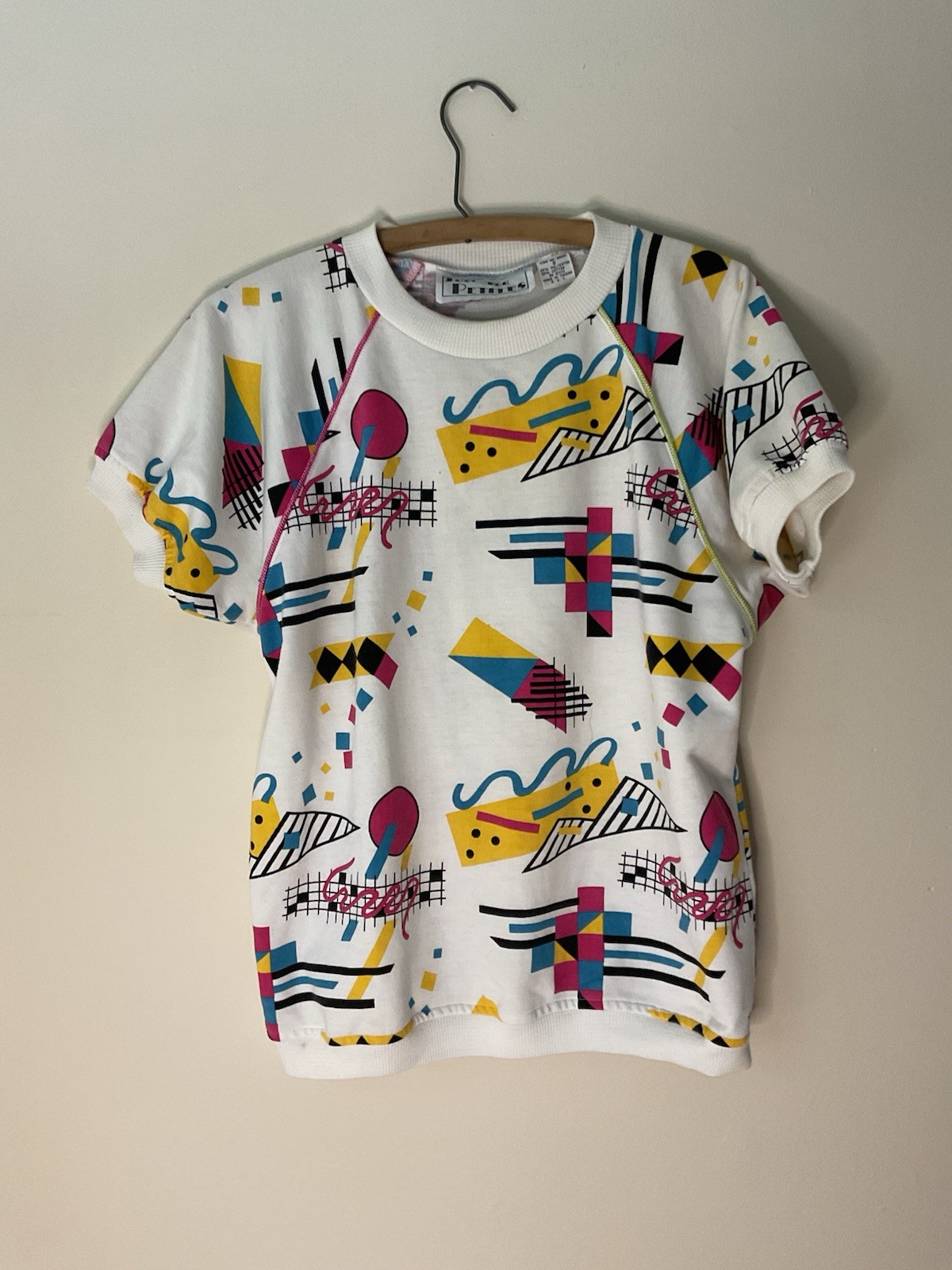 VTG 80s 90s Just For Petites Saved By The Bell Colorful Rainbow Graphics Teacher