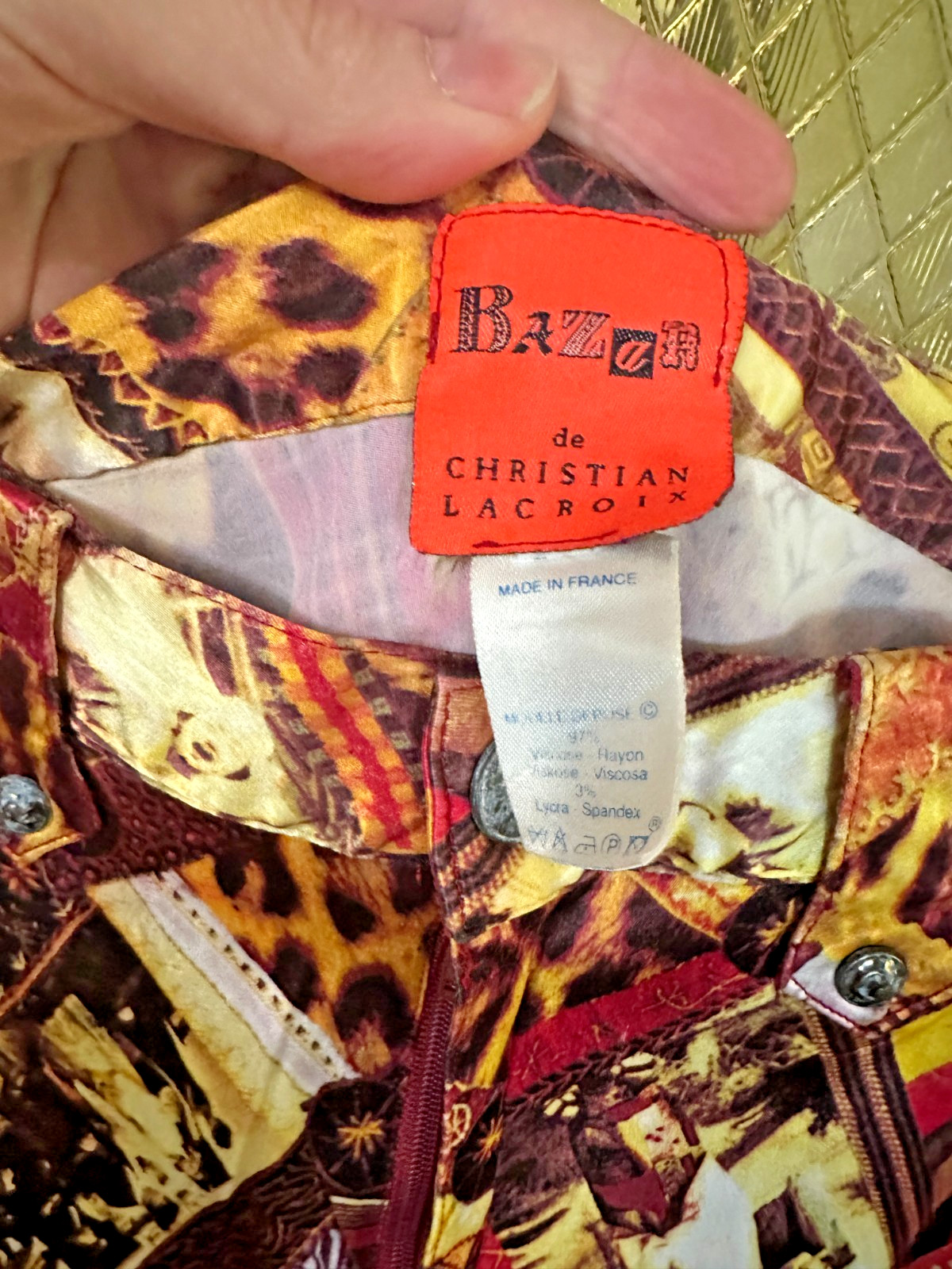 Vintage Christian Lacroix Bazaar Pants 90s Print France IT 38 Rare