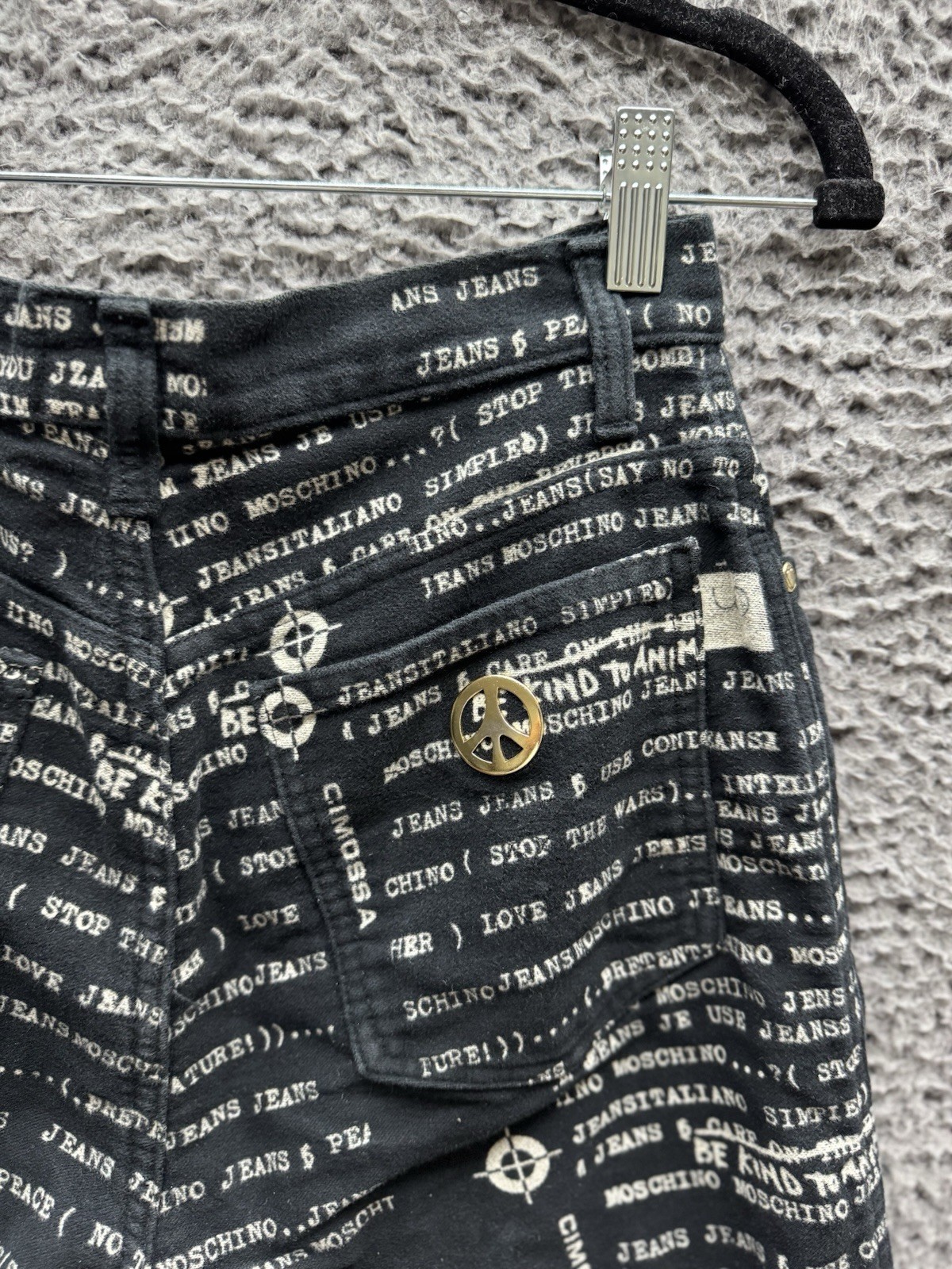 Vintage Moschino 90’s All Overprint Jeans Pants Size 30 in Black