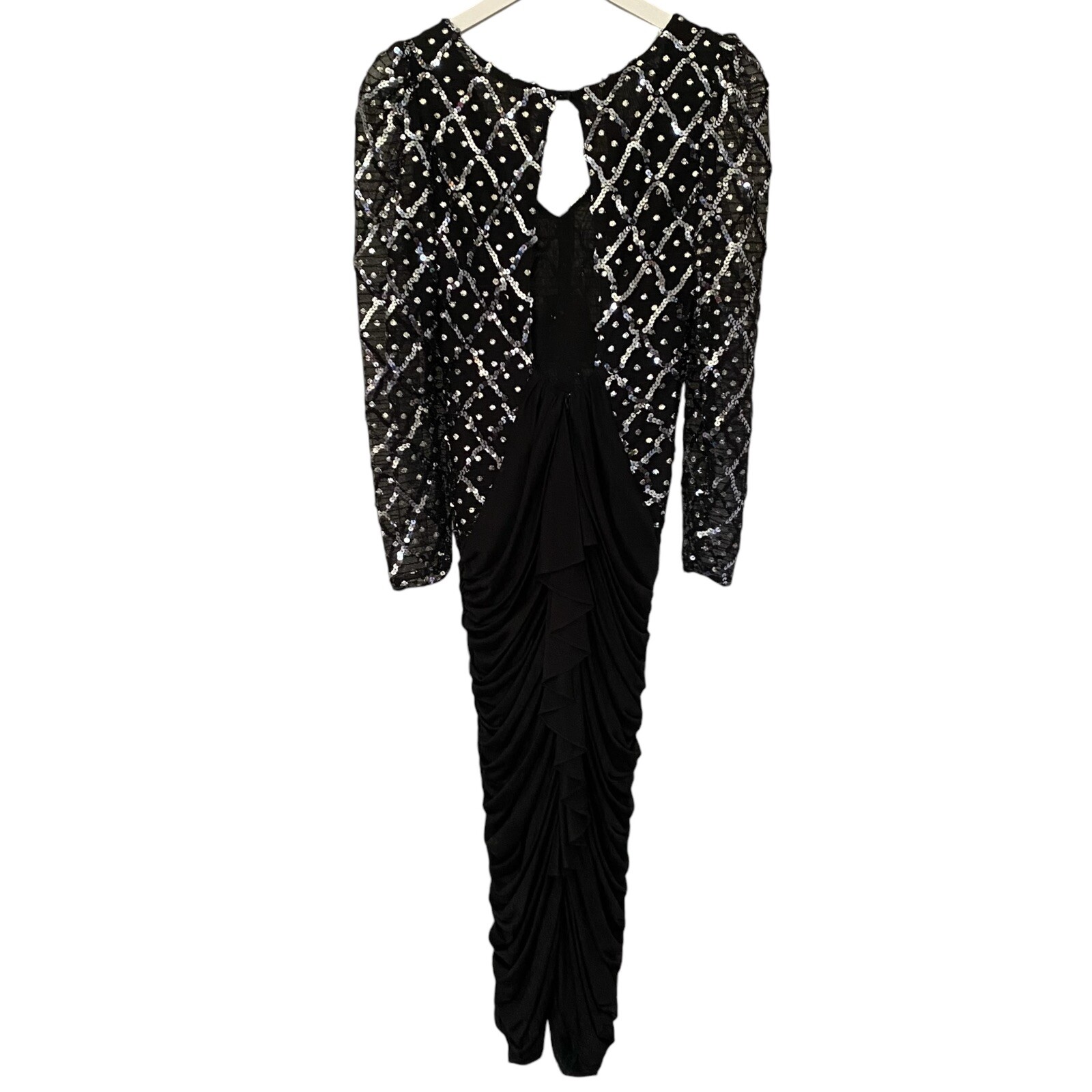 NWT $160 Vintage 80s New Leaf by Samir Cocktail Sequins Disco Dress Size 11/12