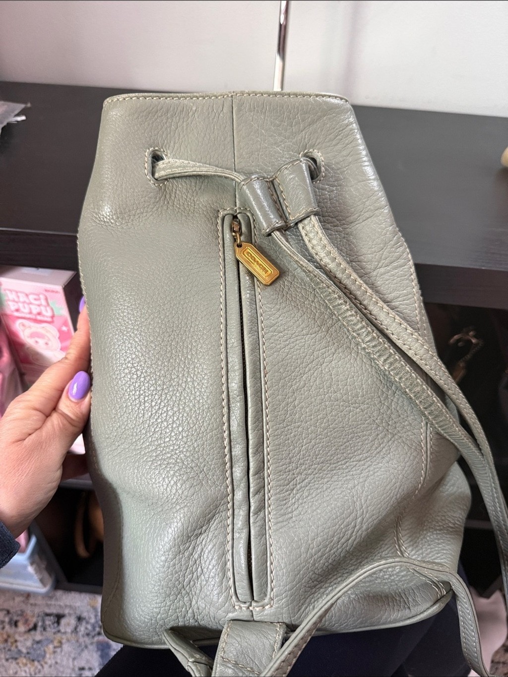Coach Sonoma Vintage Natural Grain Sling Bag Pebbled Leather Made in Italy