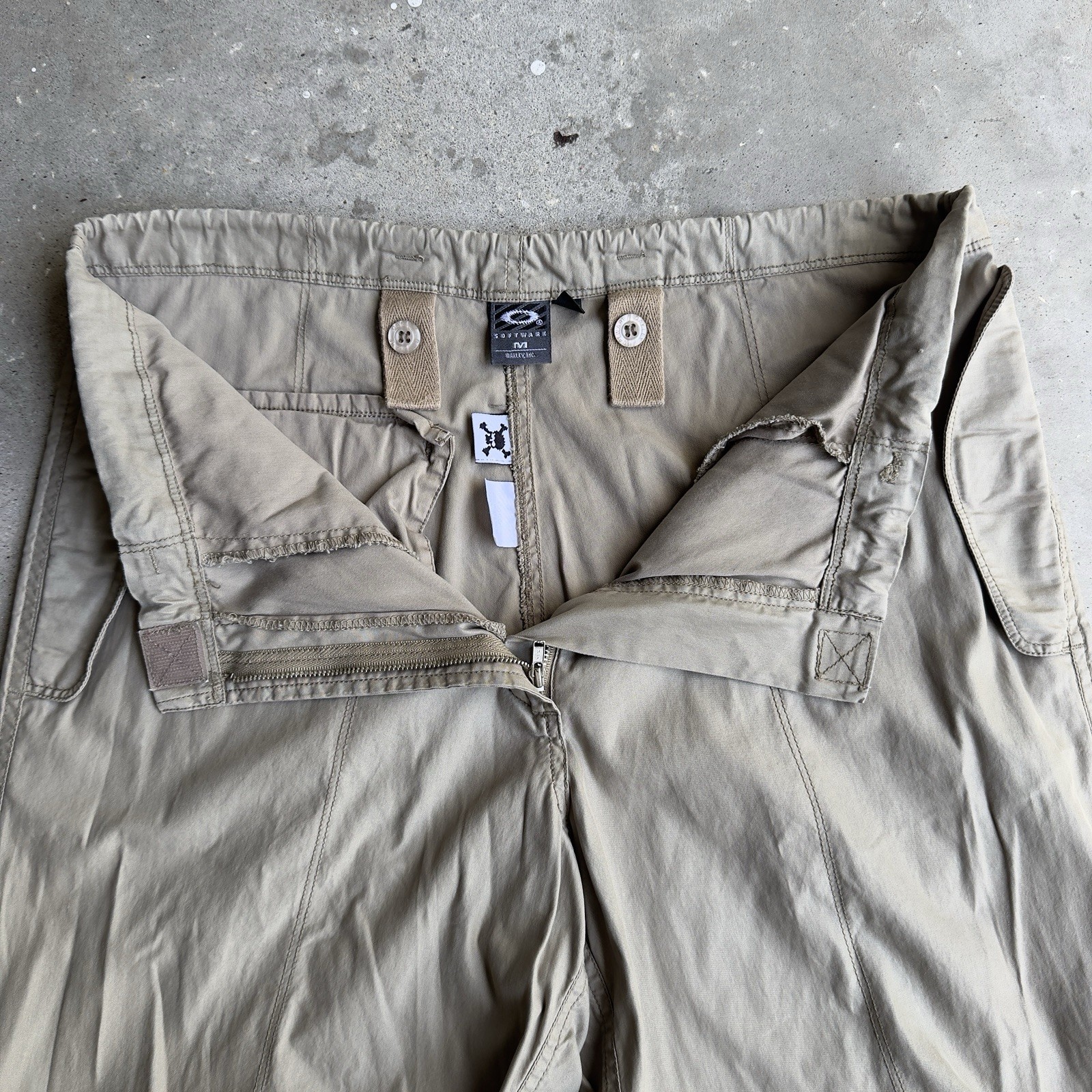 Vintage OAKLEY SOFTWARE Skull Cargo Pants M Cotton Nylon GORPCORE Streetwear 90s