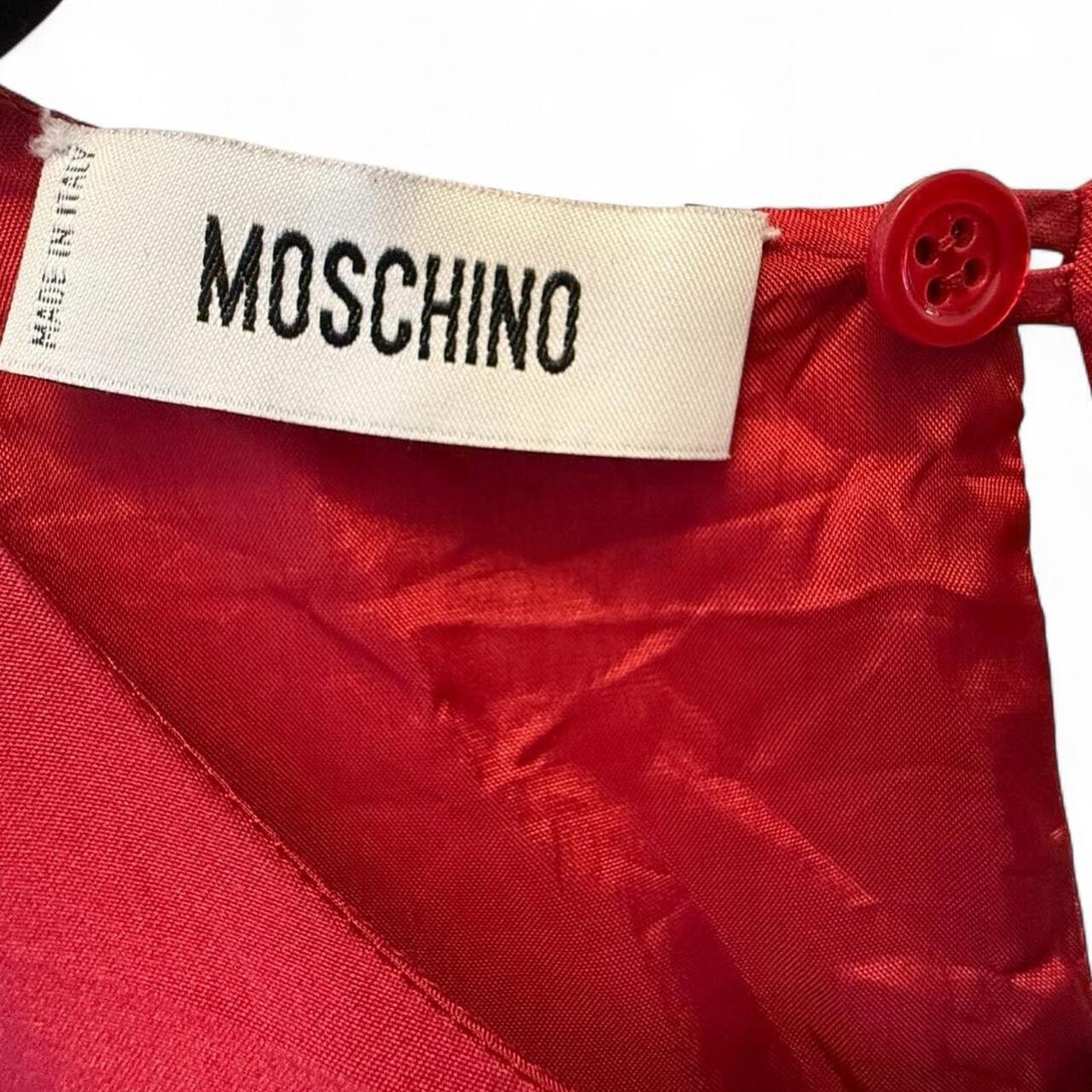 Vintage 80’s inspired Moschino red silk ruffled mini dress