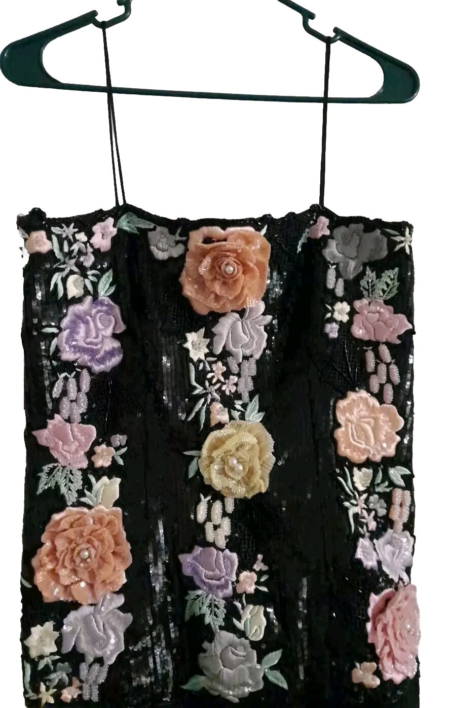 Stunning Vintage 80s Capriccio Beaded Embroided Dress Size 6 Incredibly Detailed