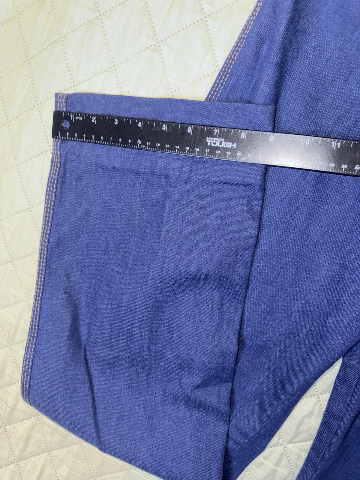 Vintage 70s Disco High Waist DARK Denim Jeans Talon 42 Zip Flare Leg Geometric
