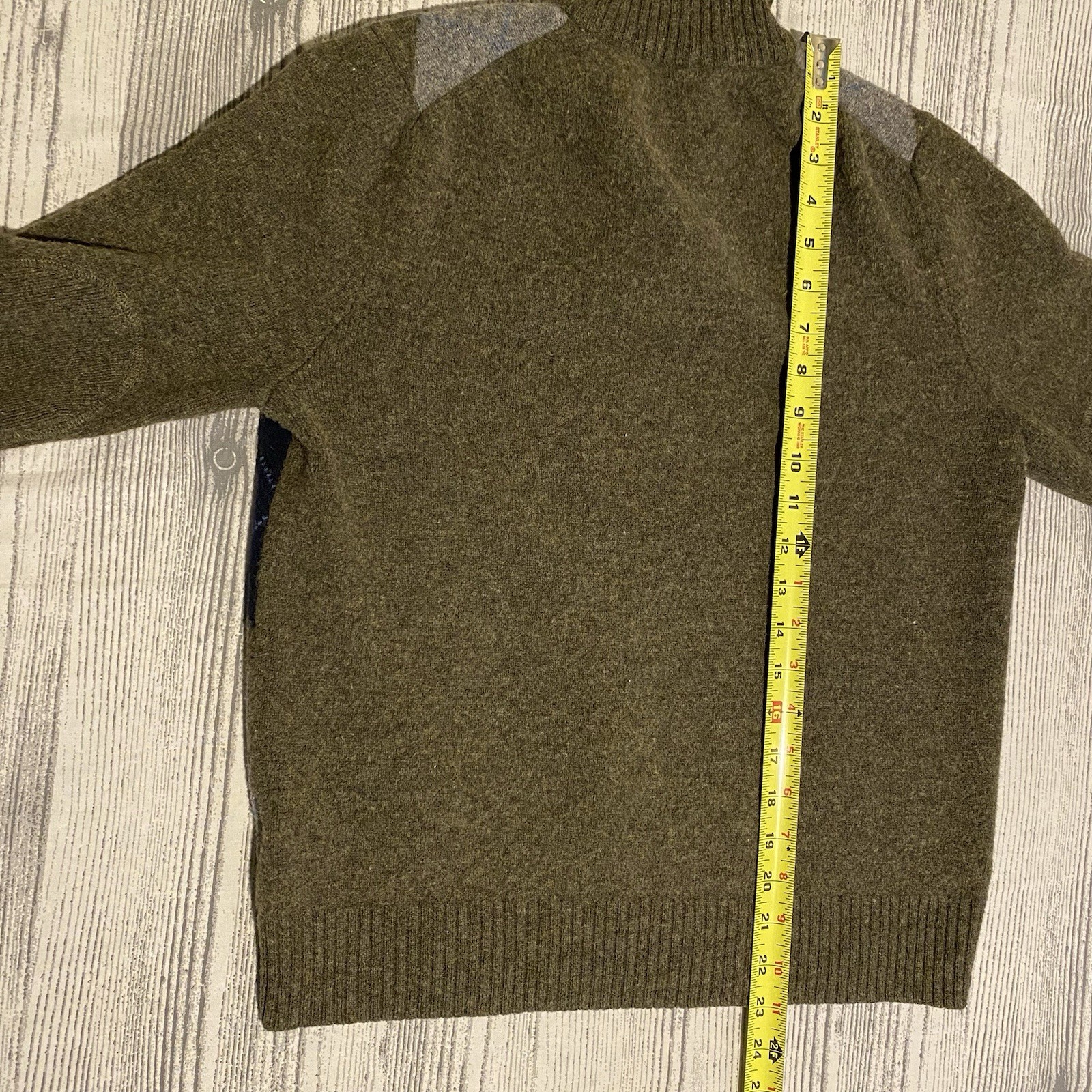 VTG 2007 J.CREW Lambswool Argyle 1/4-Zip Sweater M Holiday Preppy Grandpacore