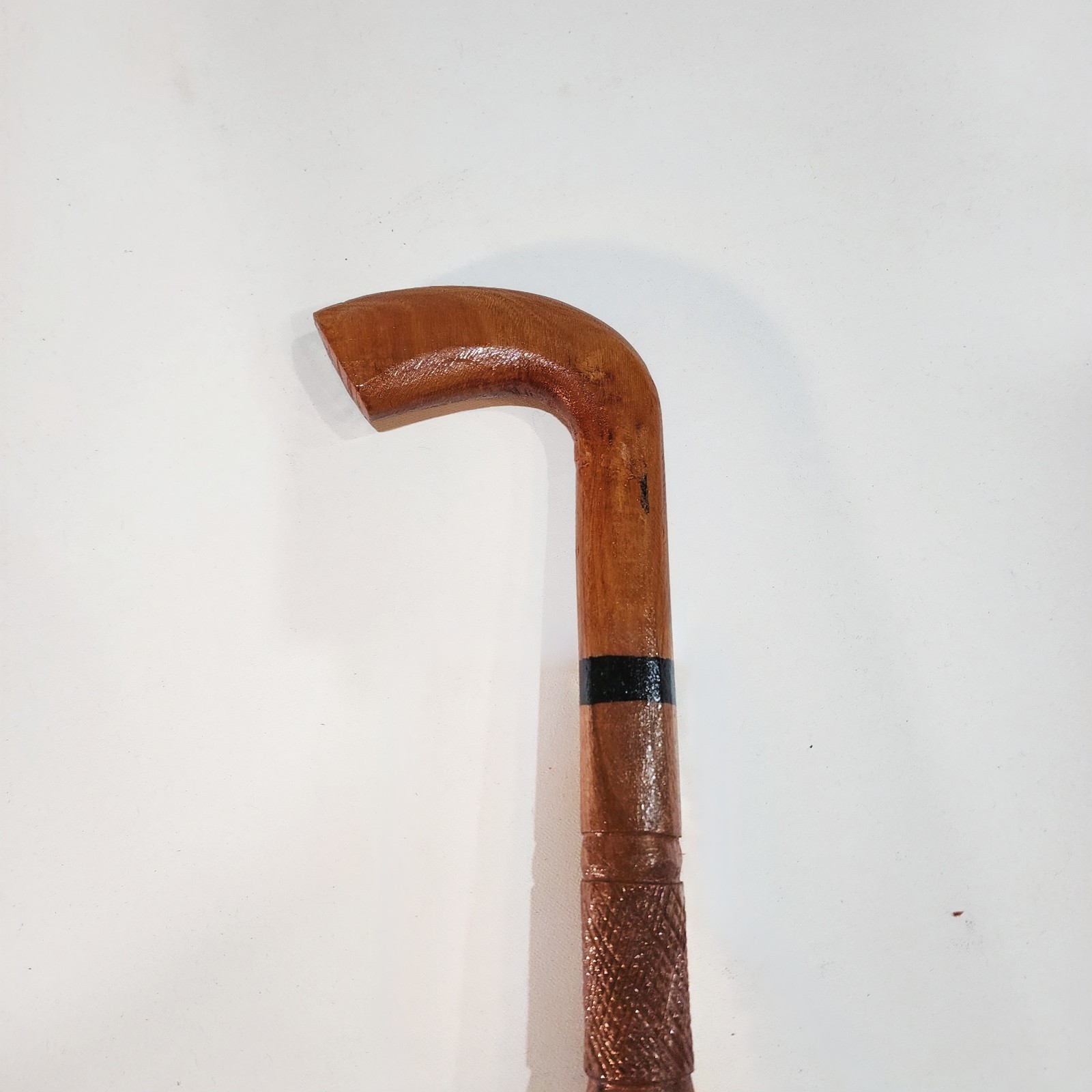 Wooden Walking Stick/Cane With Intricate Geometric Design on Shaft 37 in