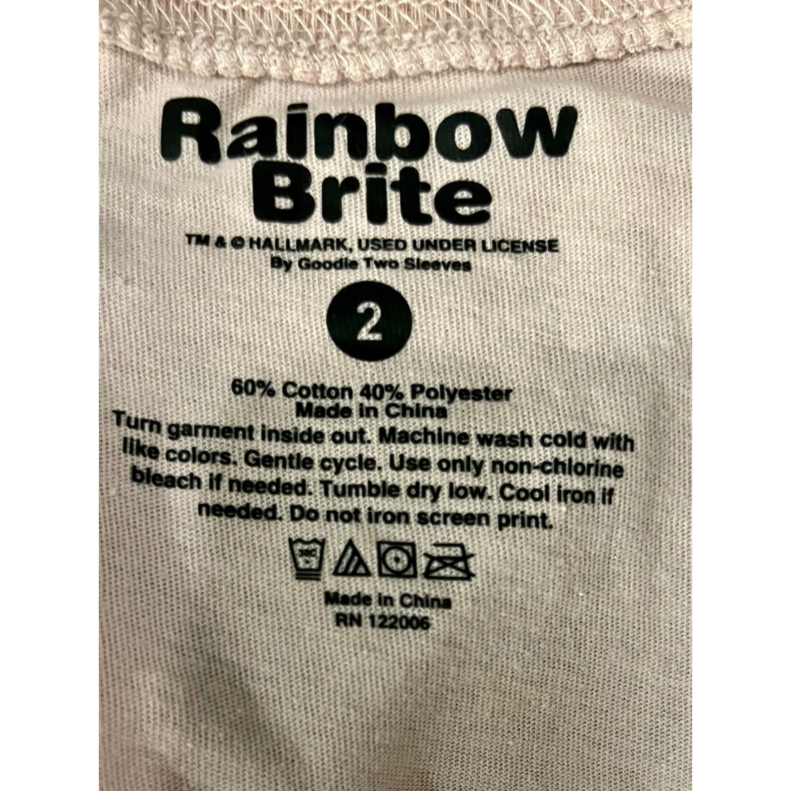 NWT Rainbow Brite Classic Cotton Crew Tee 2X