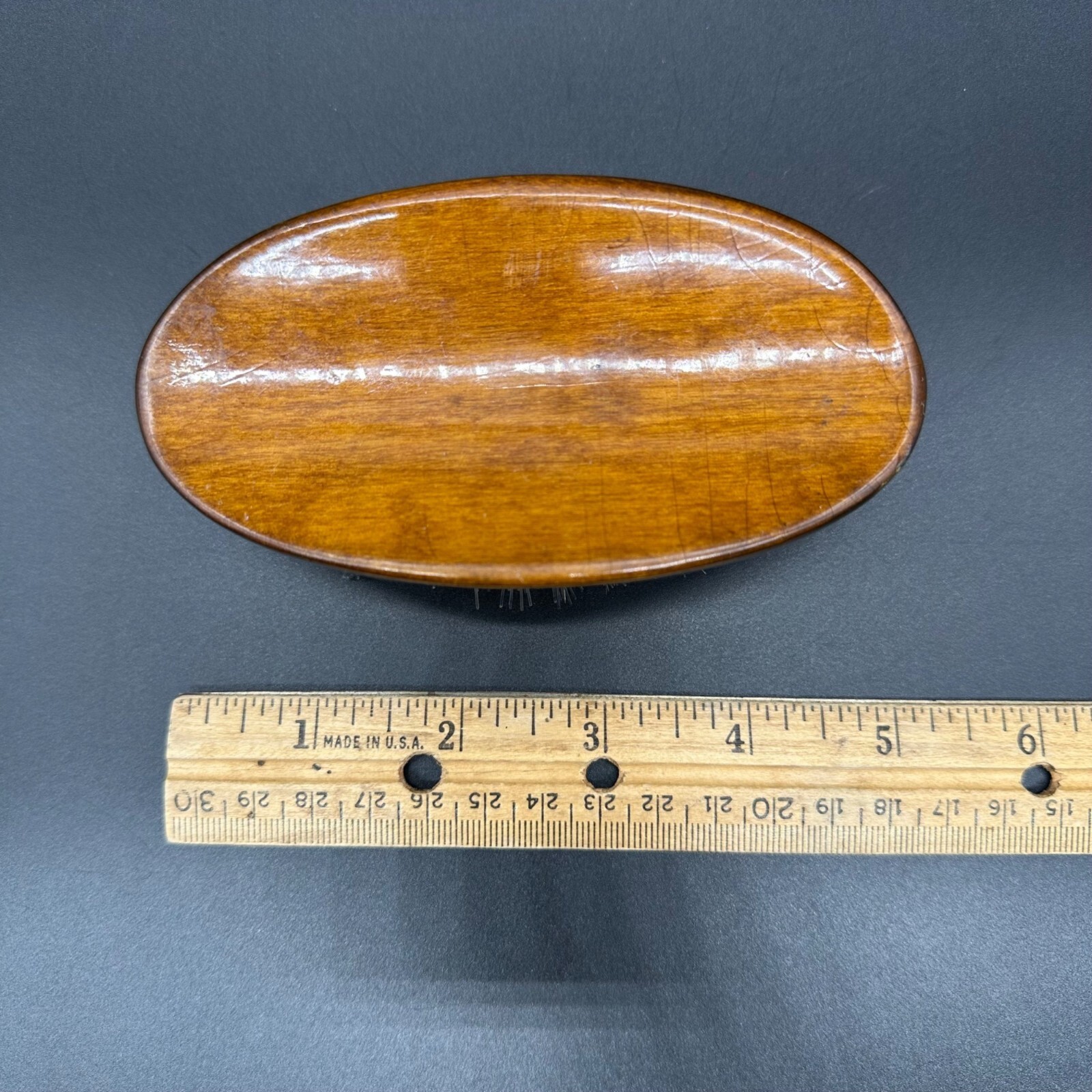 Vintage Shoe Brush Royal Sweden Wooden Natural Synthetic Bristles Oval Retro