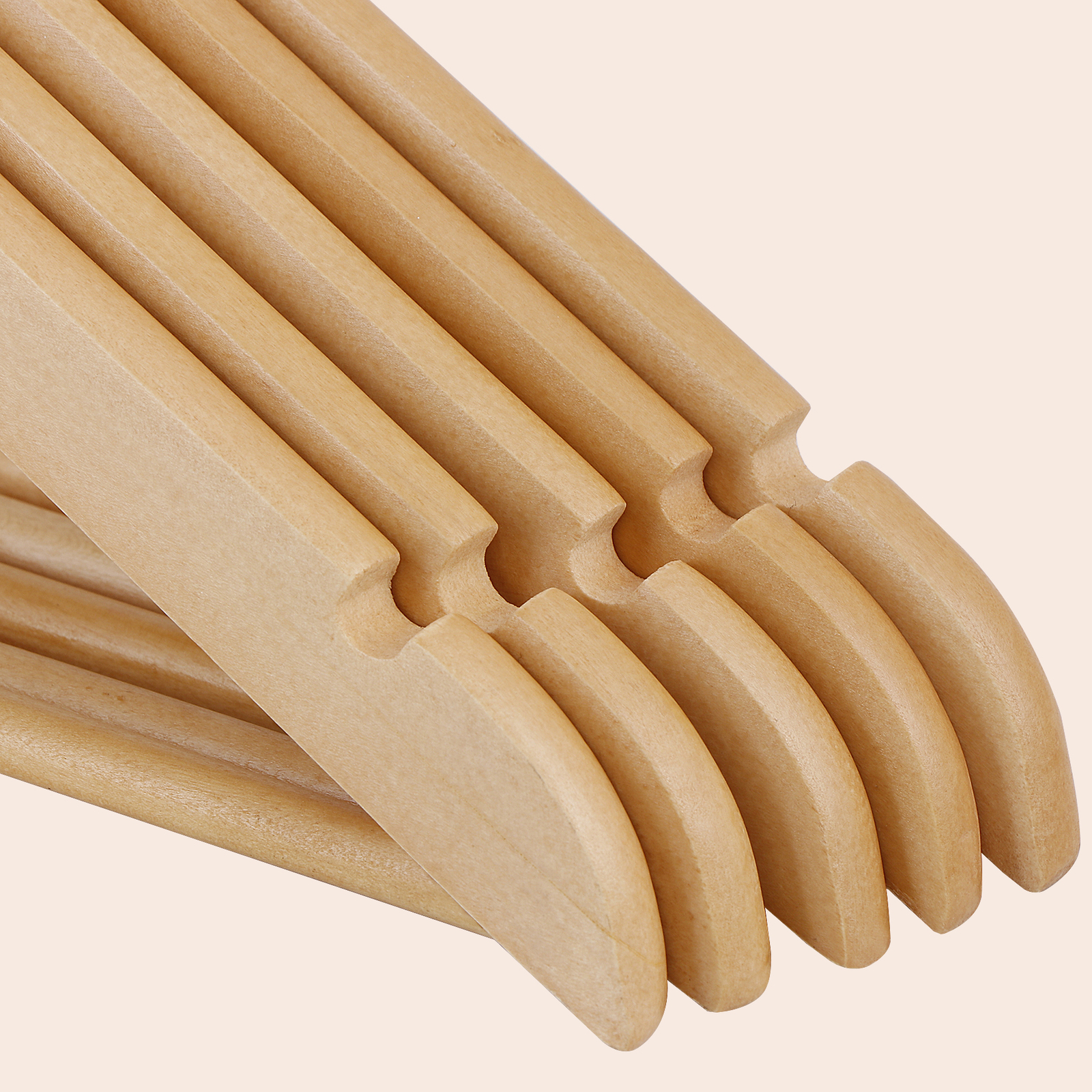 50 Pack Wooden Hangers Pants Hangers Non-Slip Clothes Hangers w/360° Swivel Hook