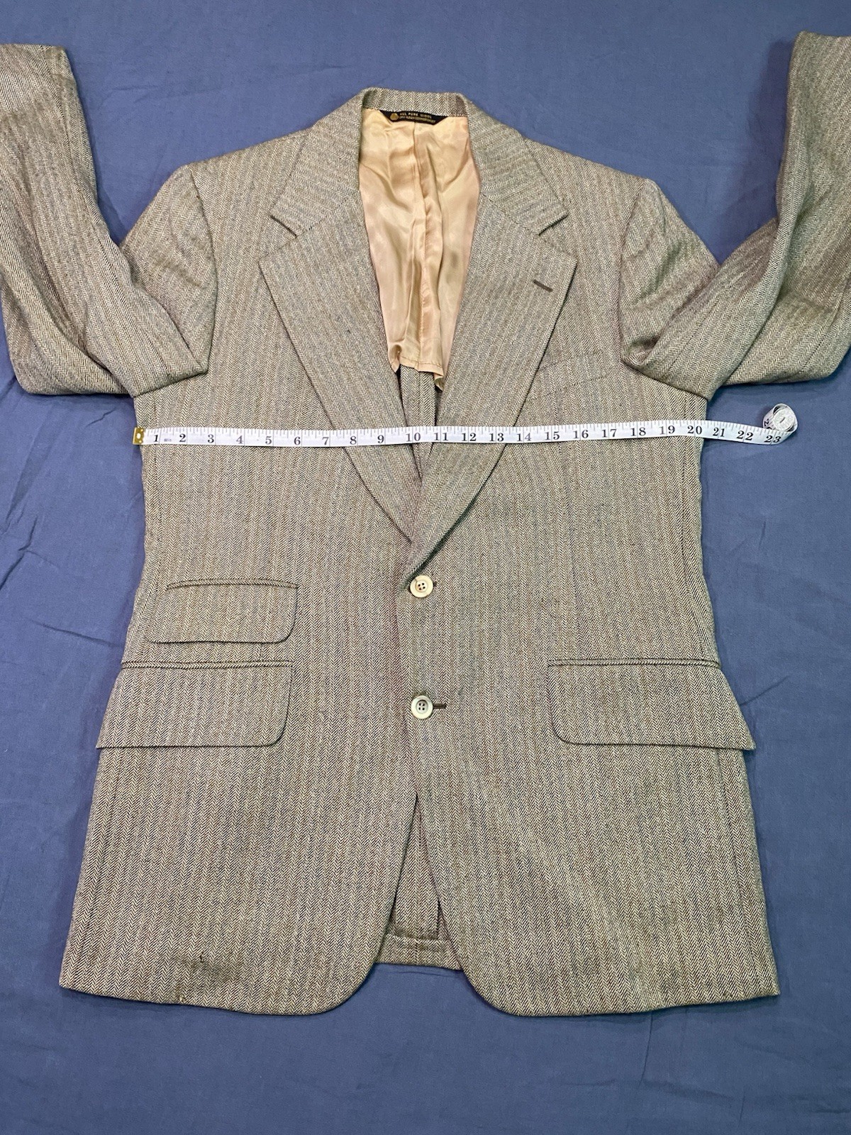 Vintage 3pc Suit Mens 41 Wool Herringbone Rich’s Regent House Made in USA