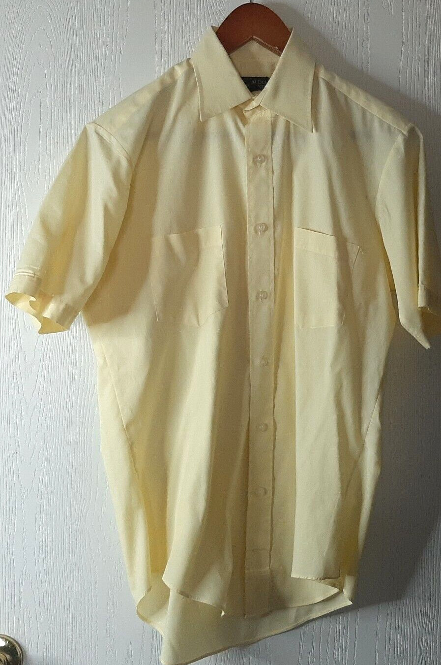 Vintage Aldo Romano Small Shirt Short Sleeve Button Down Collar Yellow Korea