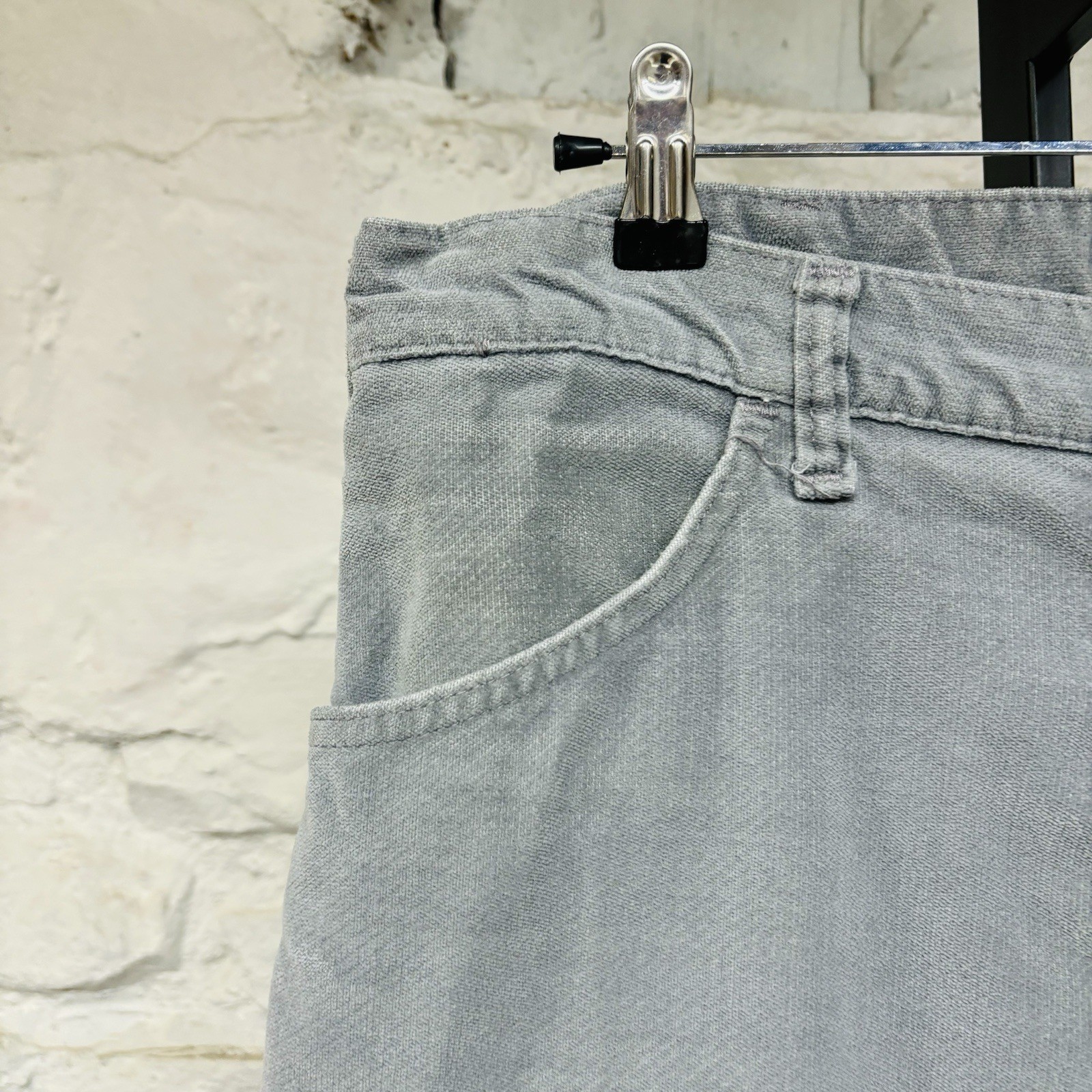Vintage 70s Lee Denim Bell Bottoms Mens 32×31 Gray Moleskin Pants Talon Zipper