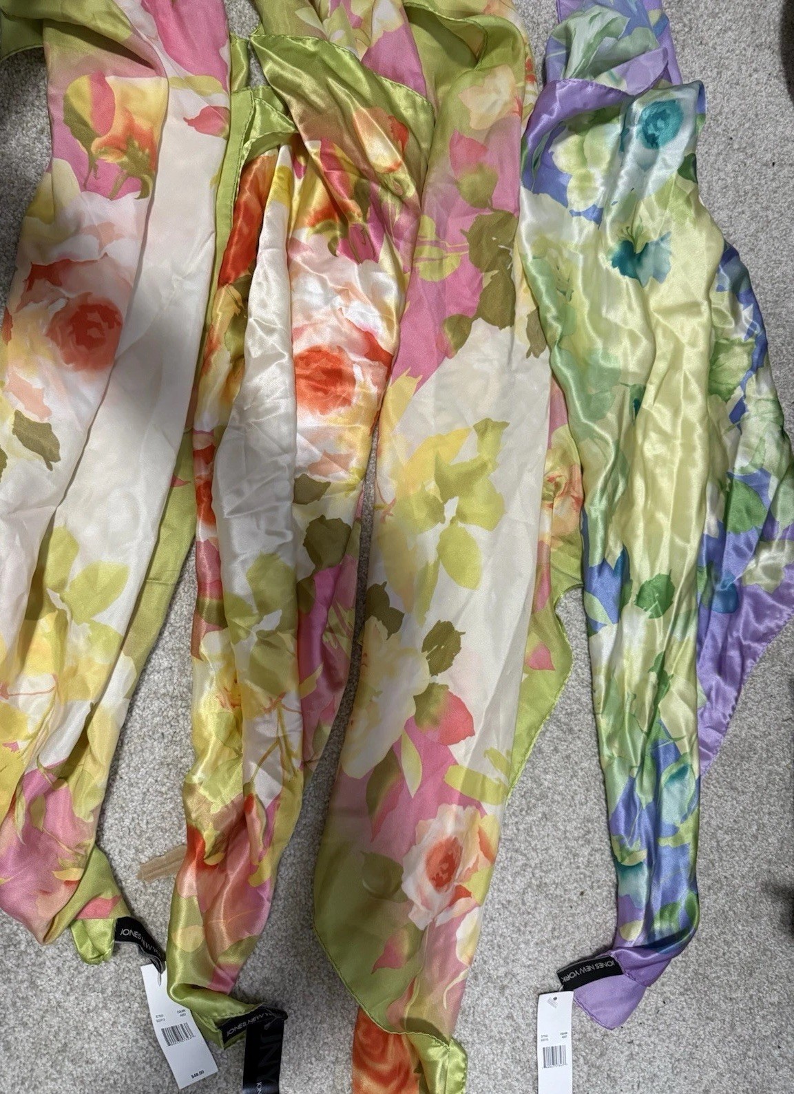 Lot Of 4 Vintage Jones Of New York Silk Scarves