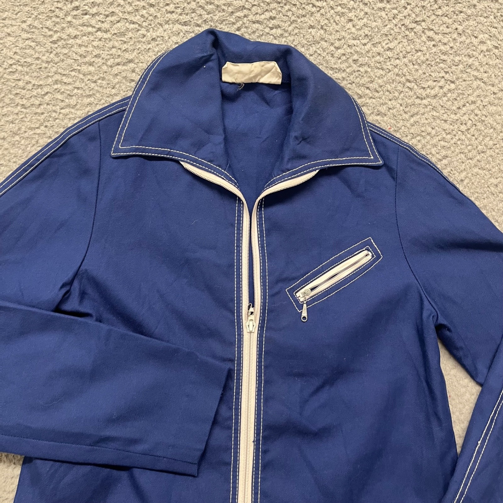 White Stag Jacket Womens S Blue 70’s Full Zip Mechanic Work Wear Made In USA