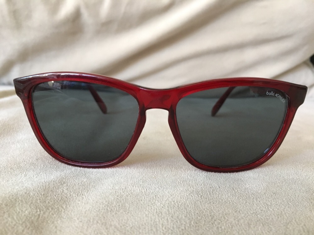Vintage Bolle Acrylex Sunglasses 473 Red Clear Dark Smoke University of Utah