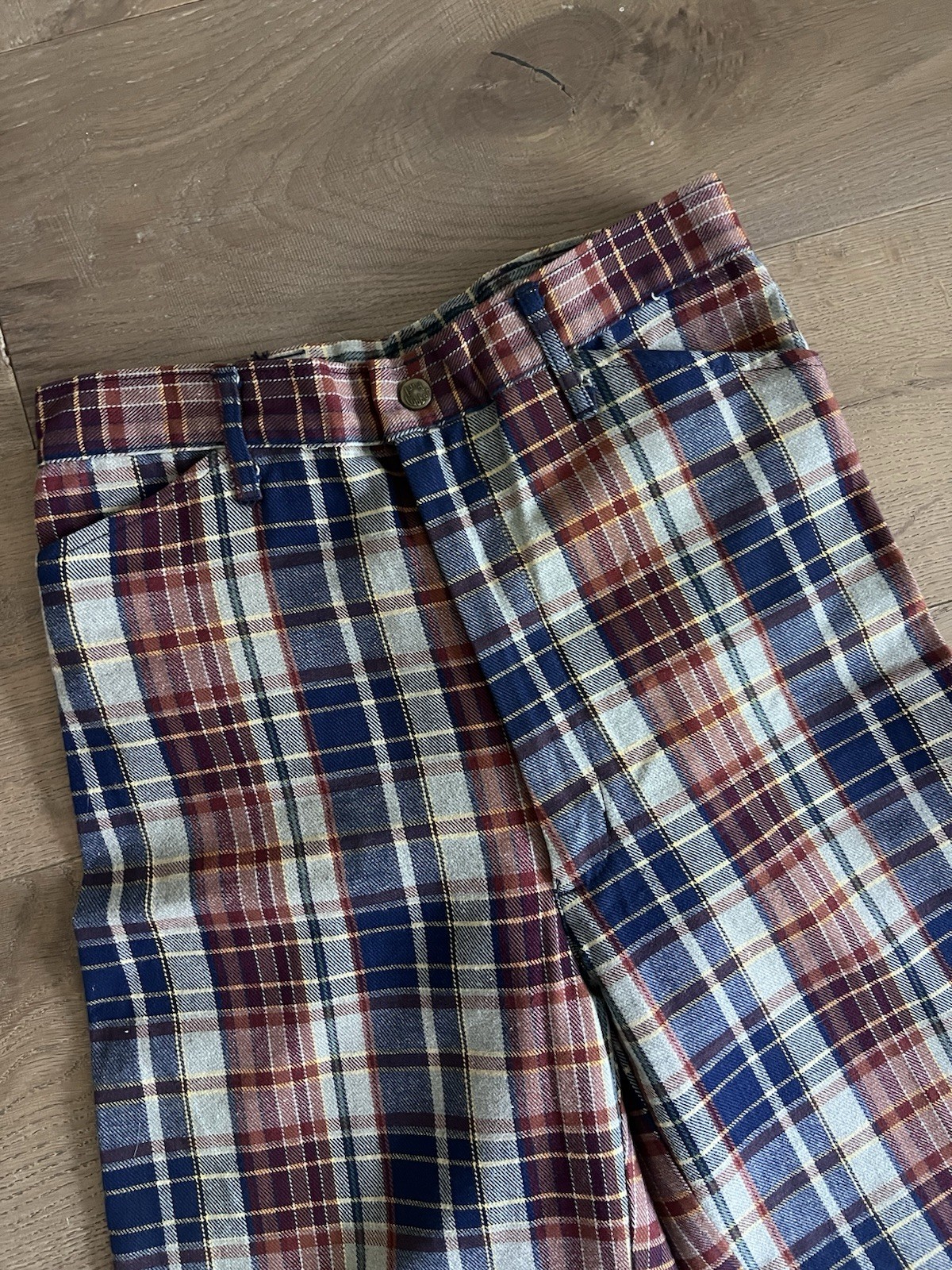 VTG 70s Landlubber varsity plaid bellbottoms SZ 4/6