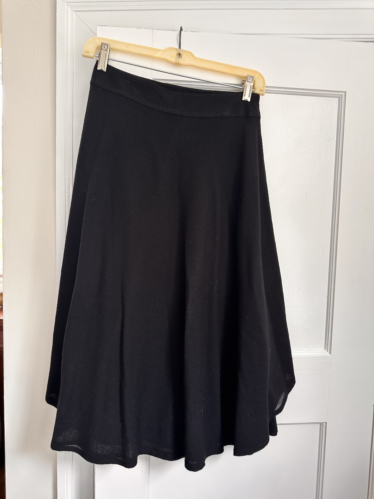 Vintage Black Wool 1970s Chloe Wrap Skirt XS S Saks Fifth Avenue Made in France
