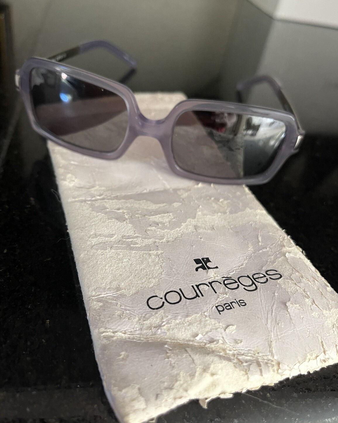VERY RARE VINTAGE COURREGES Sunglasses Blue/Gray UNIQUE Color! AC027/82A