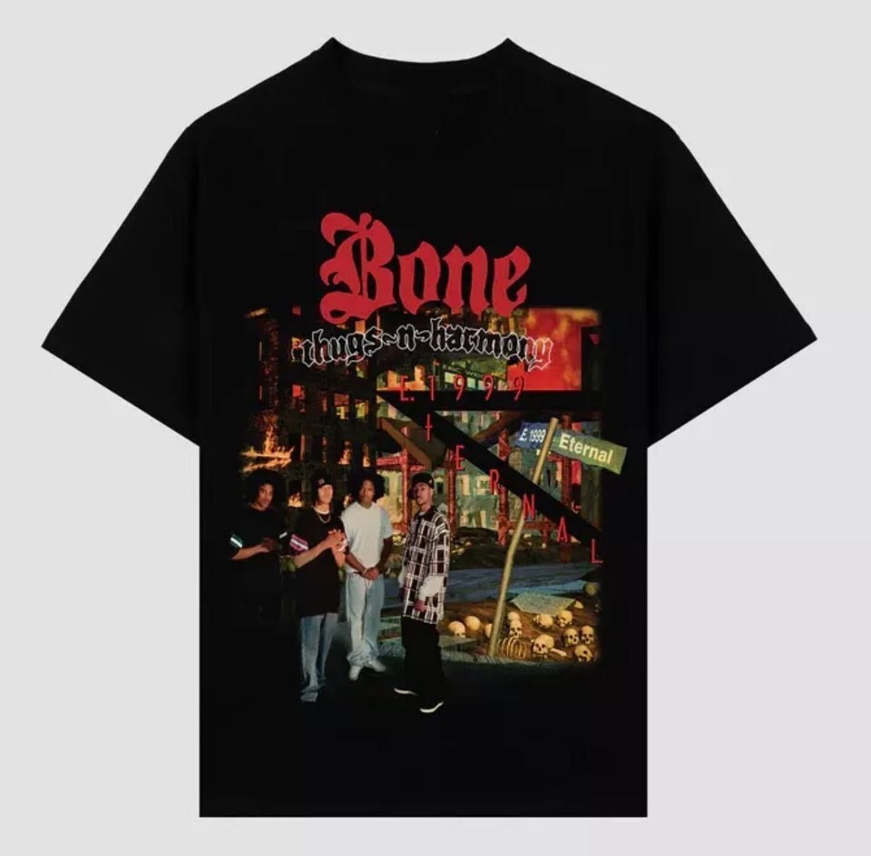 Bone Thugs N Harmony Band T-shirt Unisex Cotton Black T-Shirt
