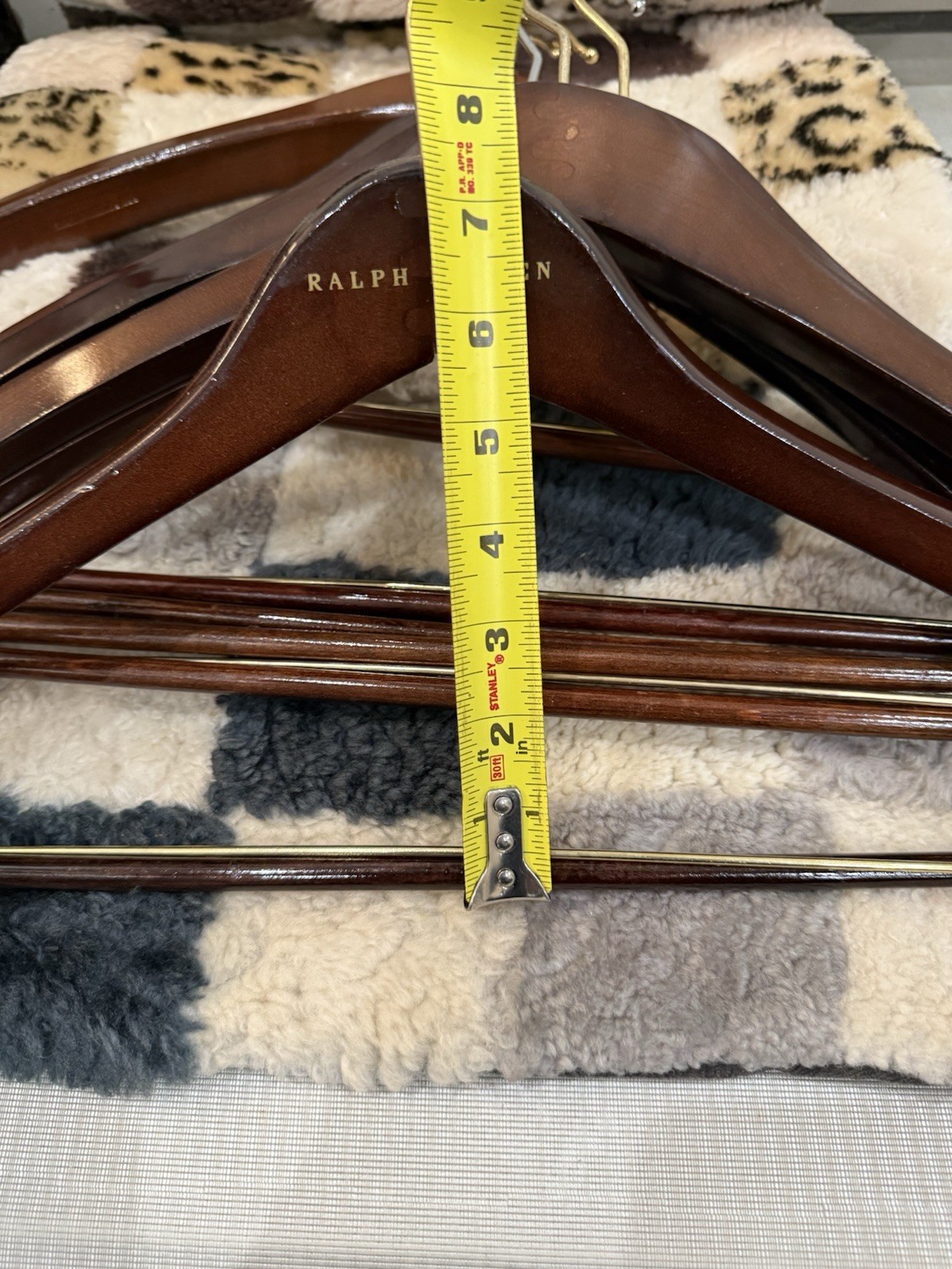 VINTAGE COLLECTION OF RALPH LAUREN WOODEN HANGER S USED SET OF 15.