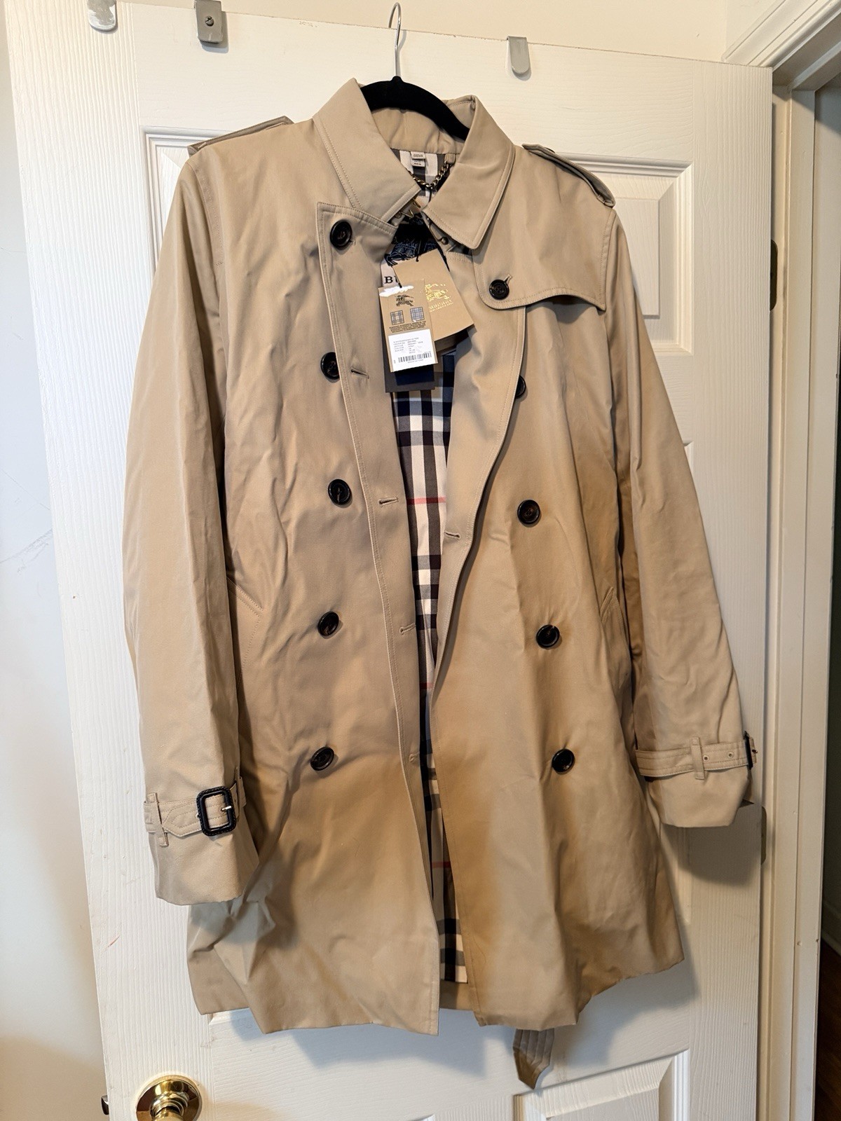Burberry Kensington Heritage Trench Coat Honey US 16 EU 50 Made in England NWT