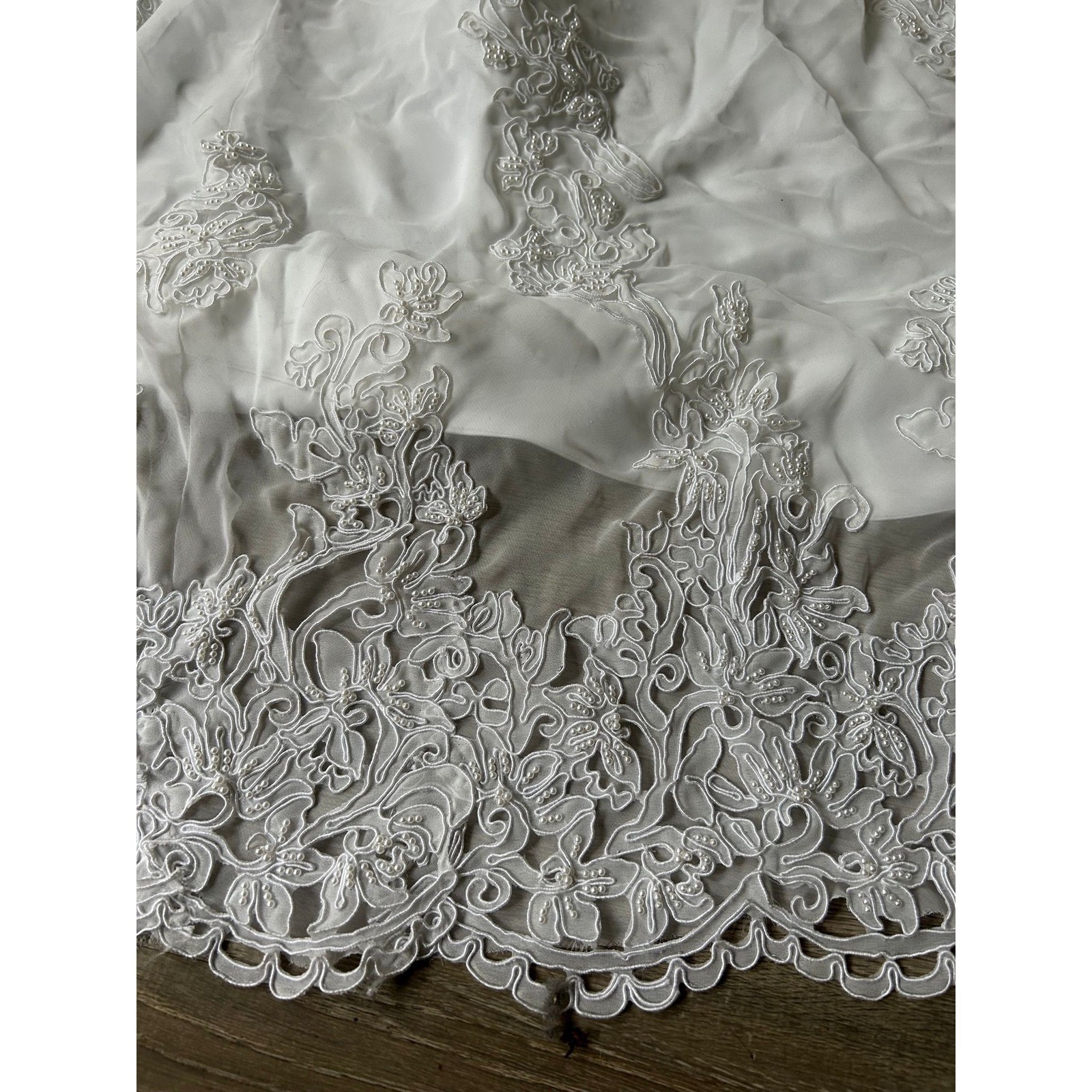 Moonlit Ceremony | Moonlight Beaded Lace Wedding Gown | Chapel Train
