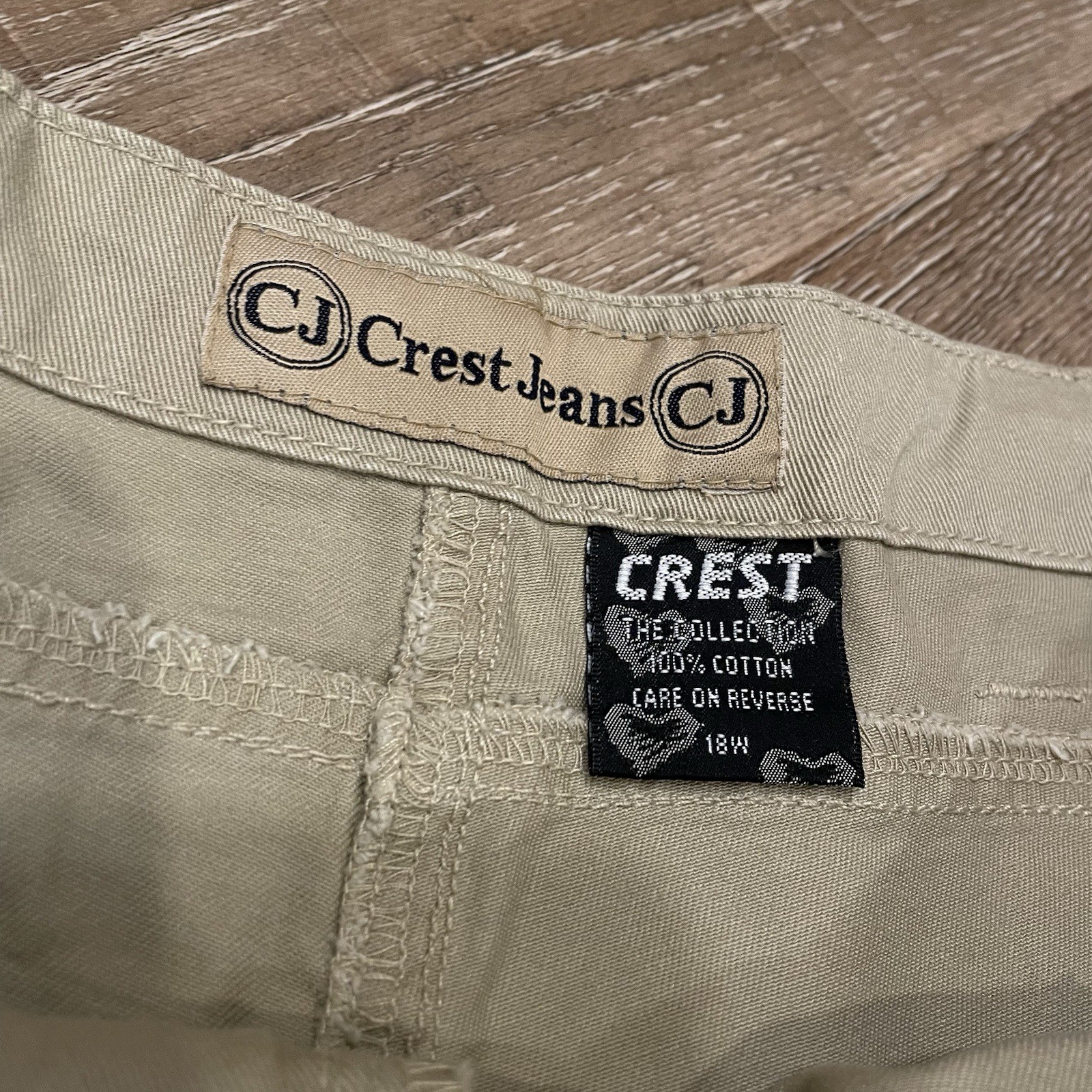 18W Crest NOS Y2K 9 Pocket Khaki Cargo Pants NWT Parachute 1X Deadstock Vintage