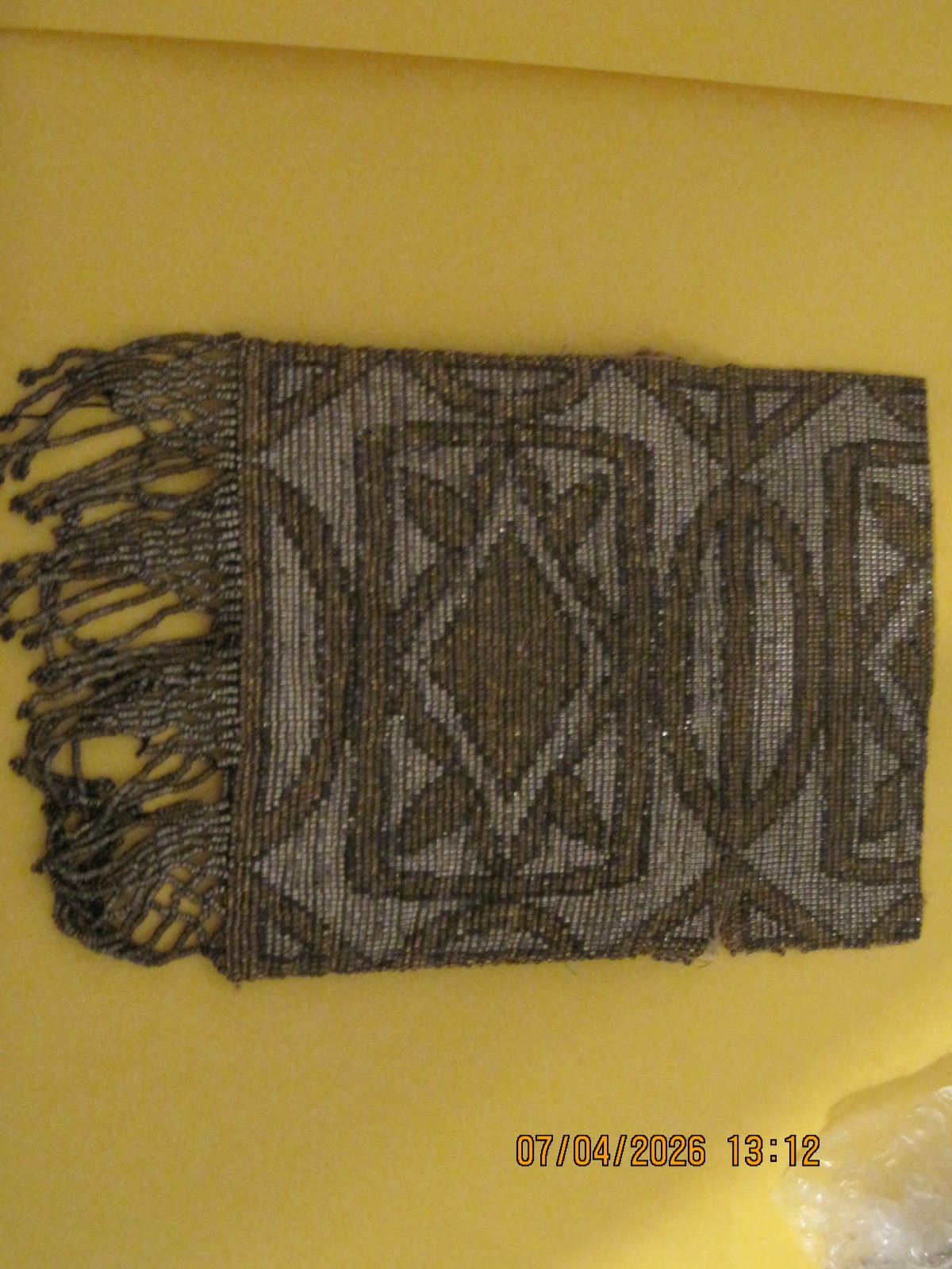 Whiting & Davis Antique enamel mesh purse & micro bead with fringe purse